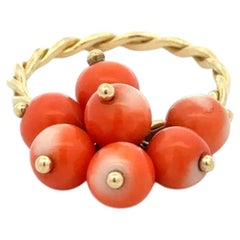 Vintage-Ring aus Gold mit beweglichem Korallenbüschel – edler Vintage-Schmuck