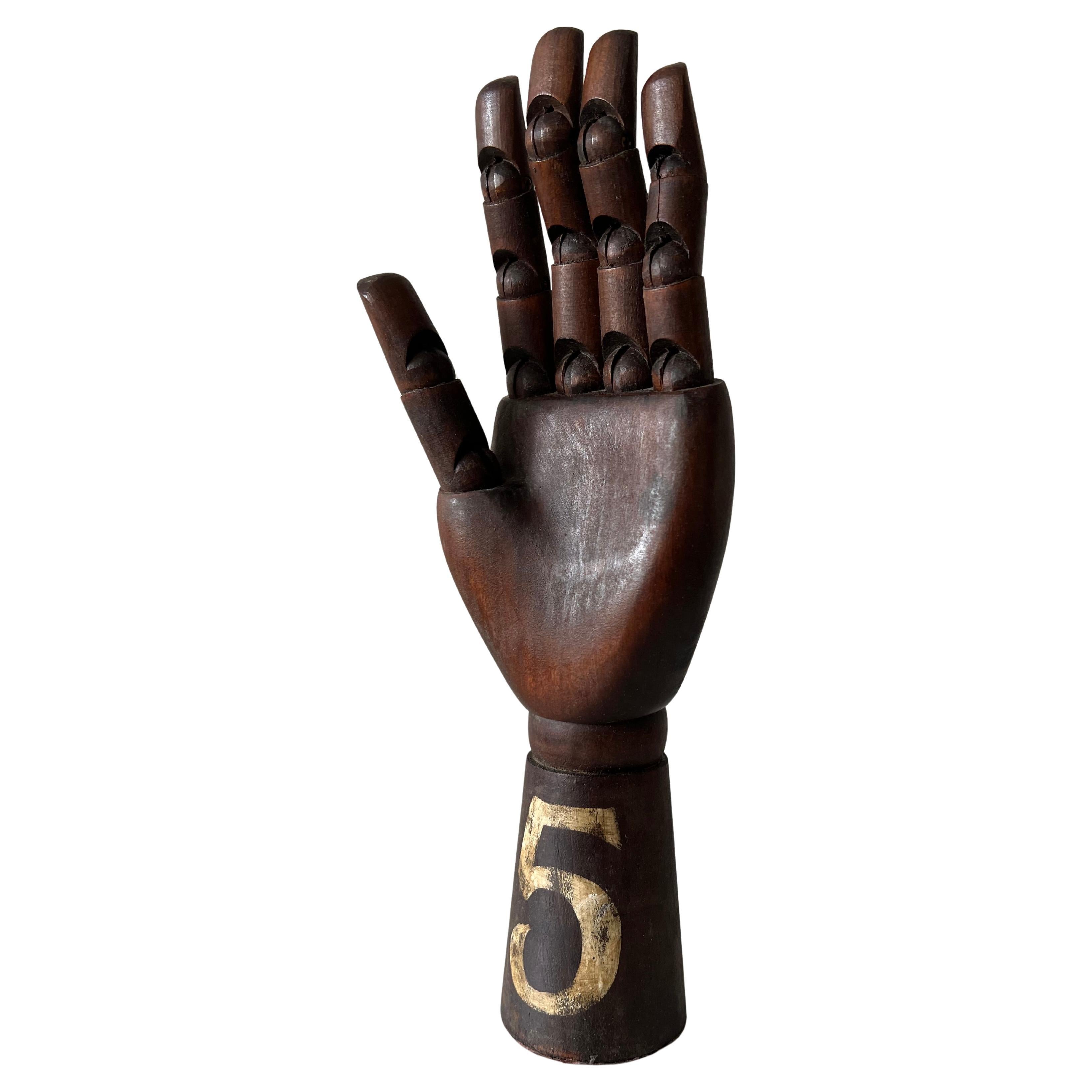 Vintage Articulating Wood Hand Sculpture Ca' 1950's