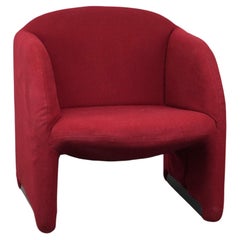 Sillón Vintage de Diseño Artifort Modelo Ben en Tela Roja de Alta Calidad