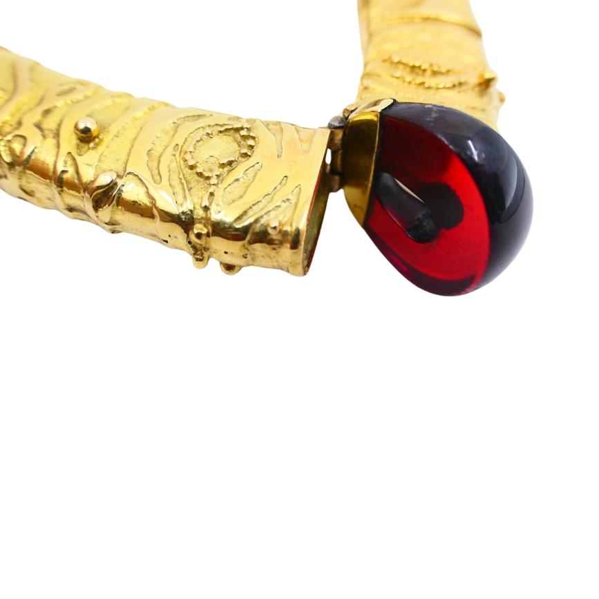 Collier d'ambre et d'or 14k Vintage Artisan en vente 3