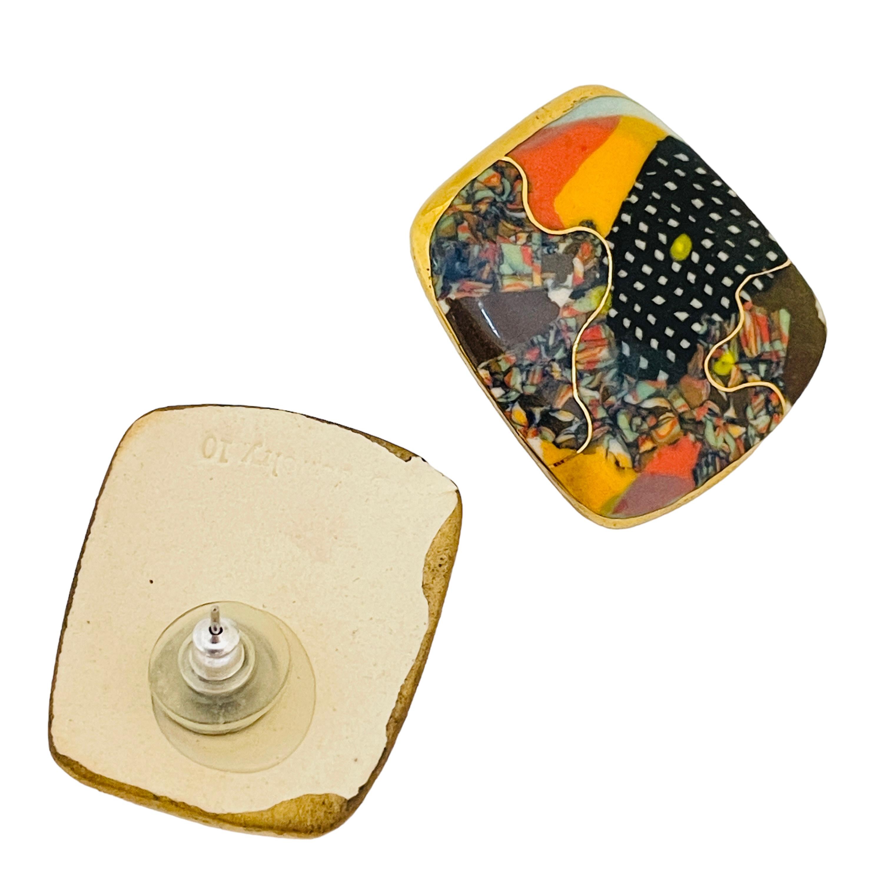 Pendientes de cerámica artesanal vintage hechos a mano de diseño en Bueno estado para la venta en Palos Hills, IL