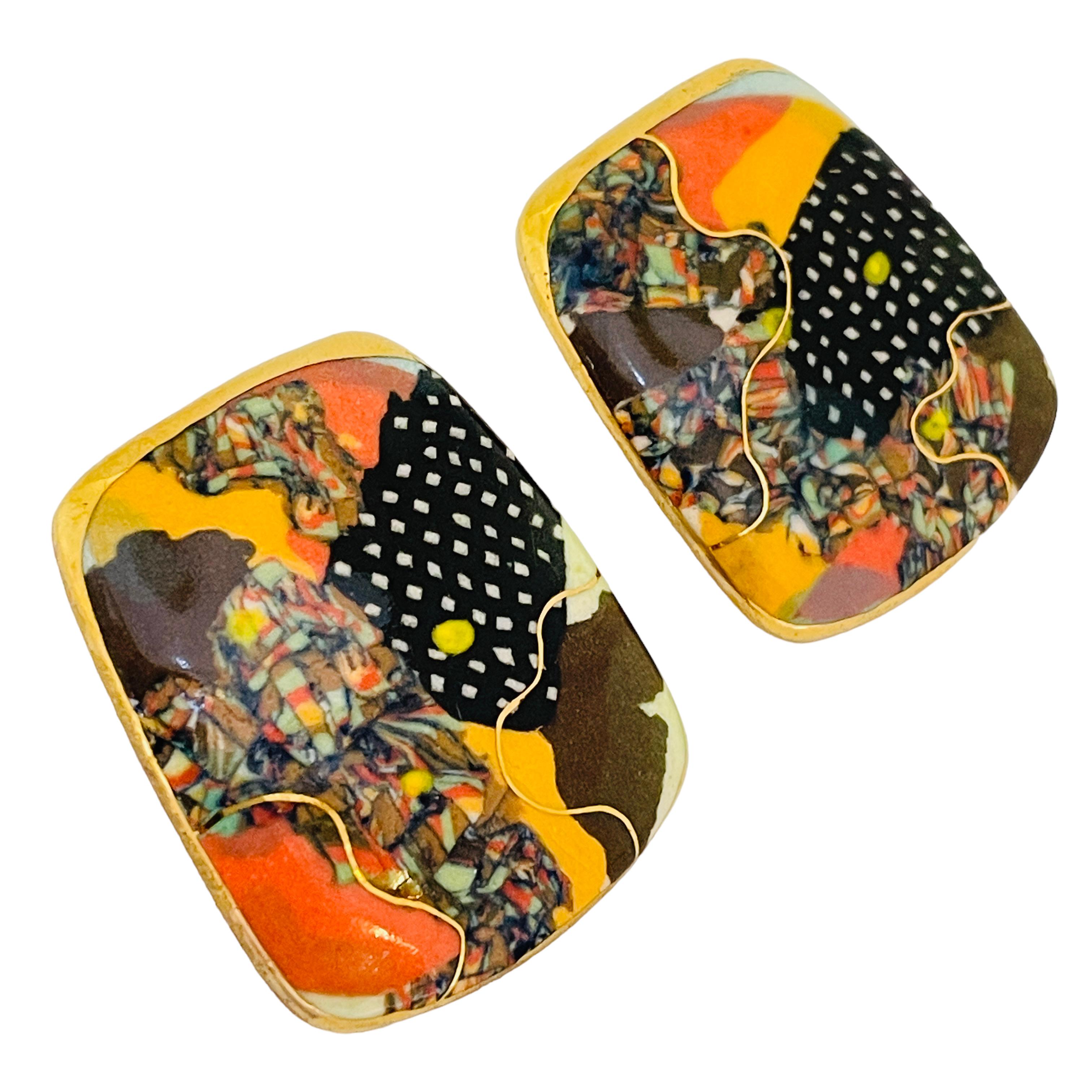 Femenino o masculino Pendientes de cerámica artesanal vintage hechos a mano de diseño en venta