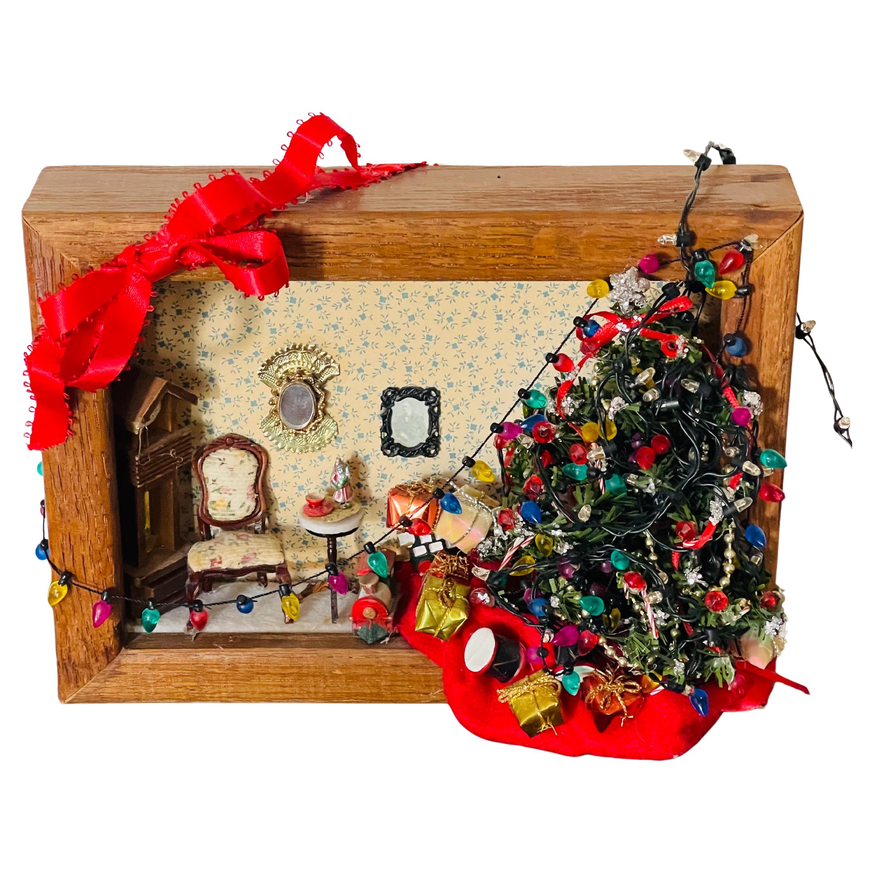 Vintage Artisan Christmas Miniature Diorama Roombox