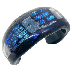 Vintage artisan glass designer cuff bracelet