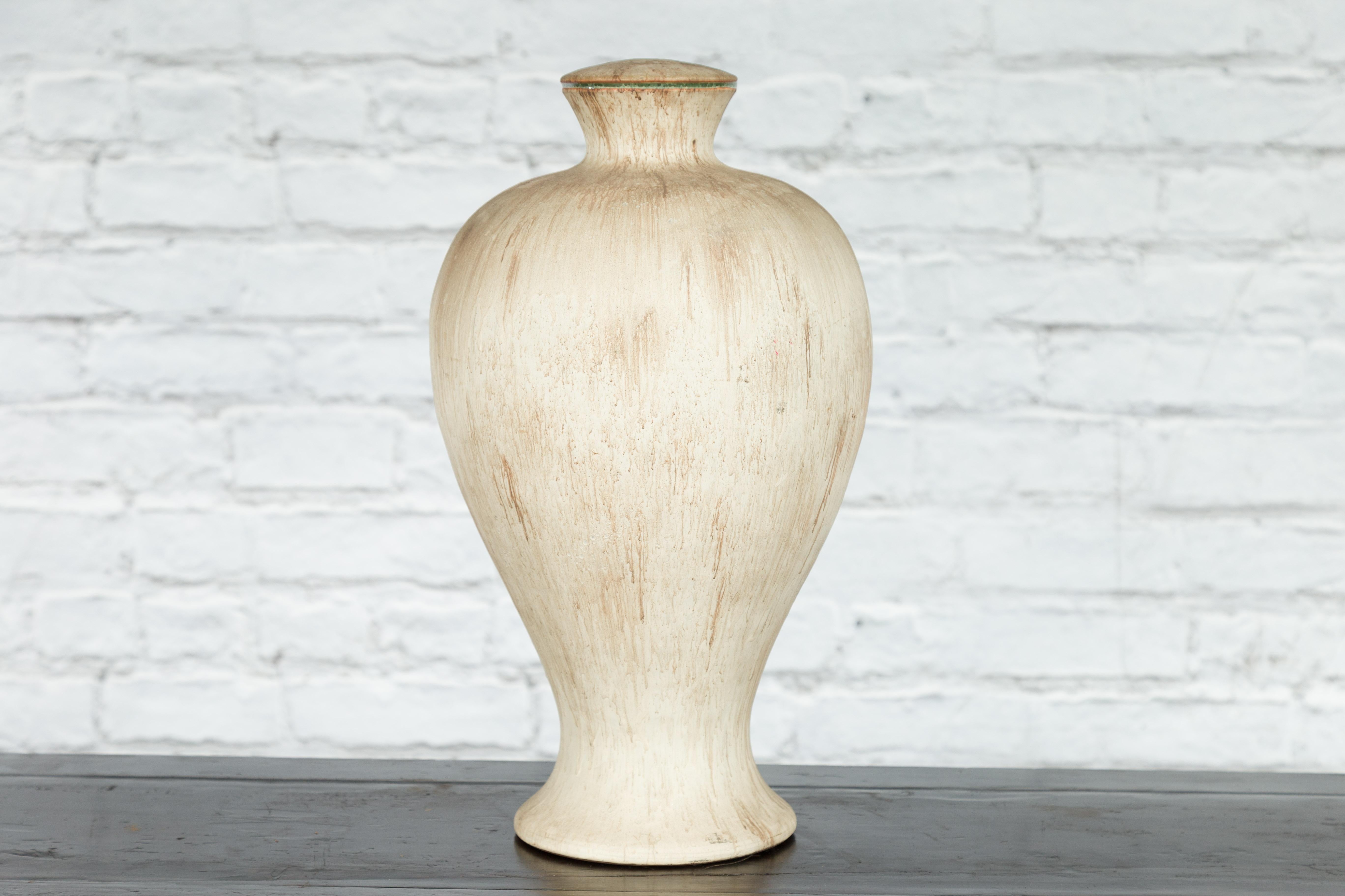 Mid-Century Modern Vintage Artisan Prem Collection Ceramic Vase Pre Drilled To be Made into a Lamp For Sale