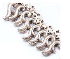 Vintage Artisan Sterling Silver Dangle Collar Necklace