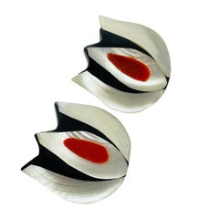 Vintage artisan unique flower earrings