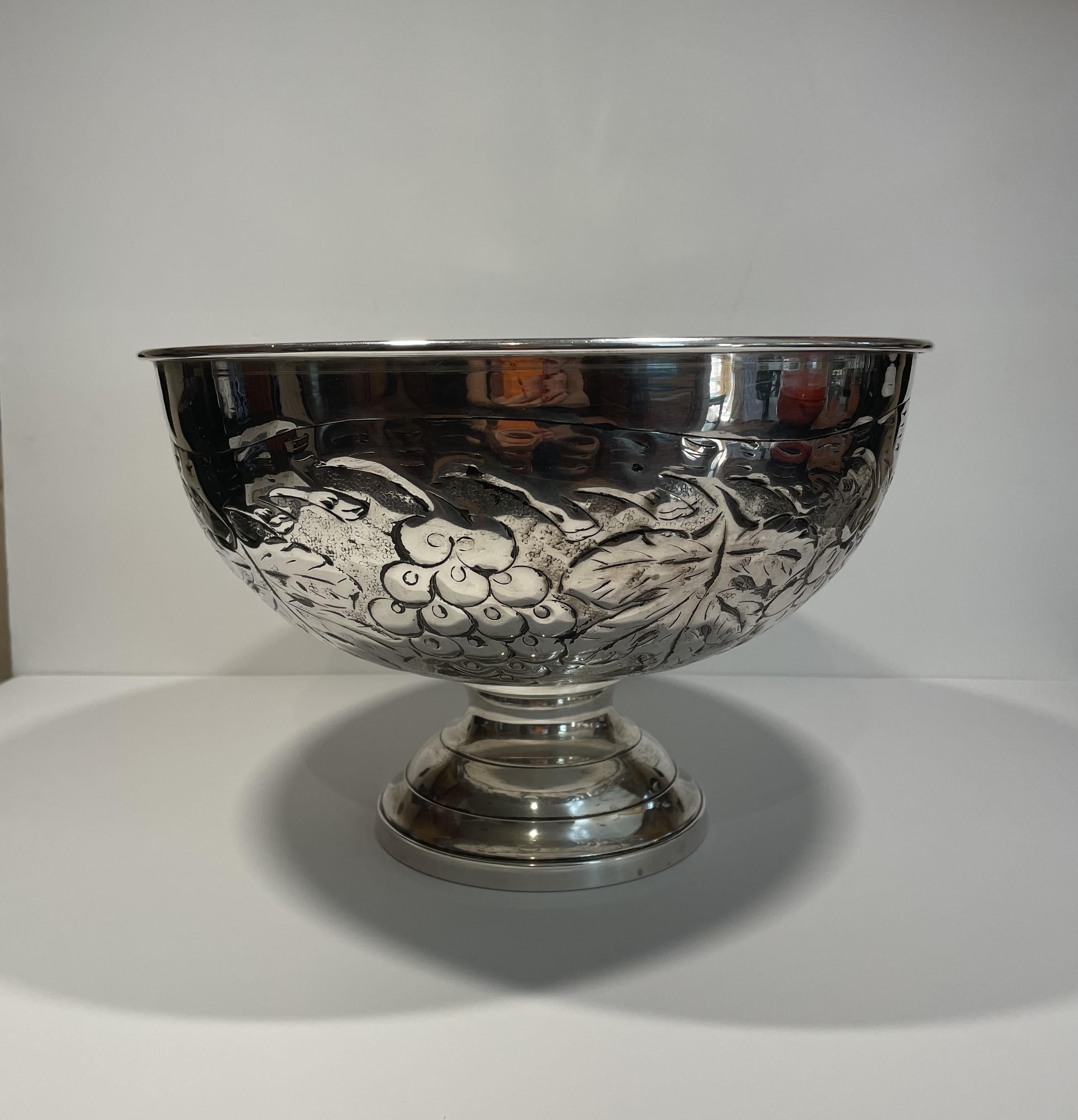 Hammered Vintage Artisanal Silver Urn For Sale