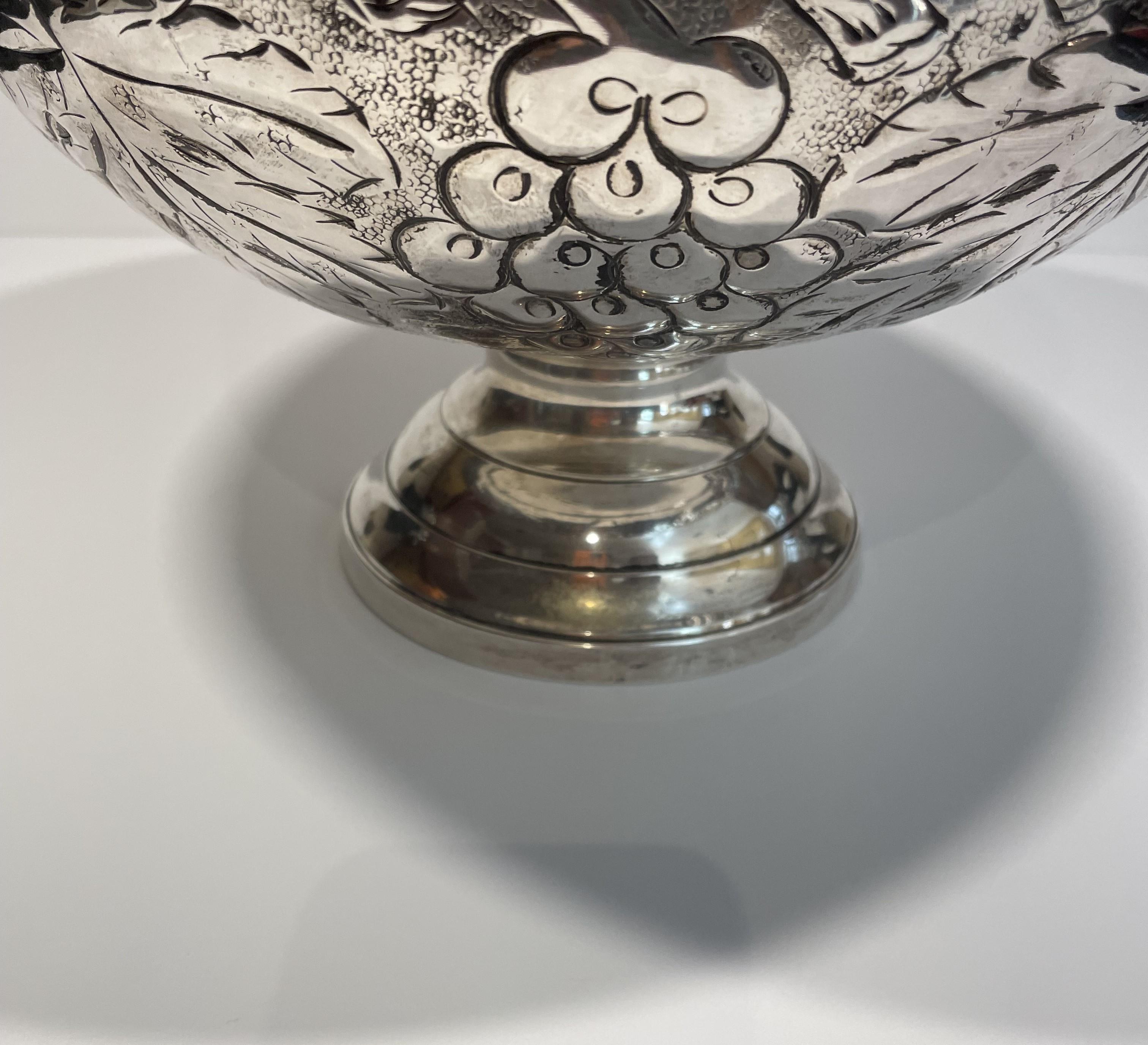 Silver Plate Vintage Artisanal Silver Urn For Sale
