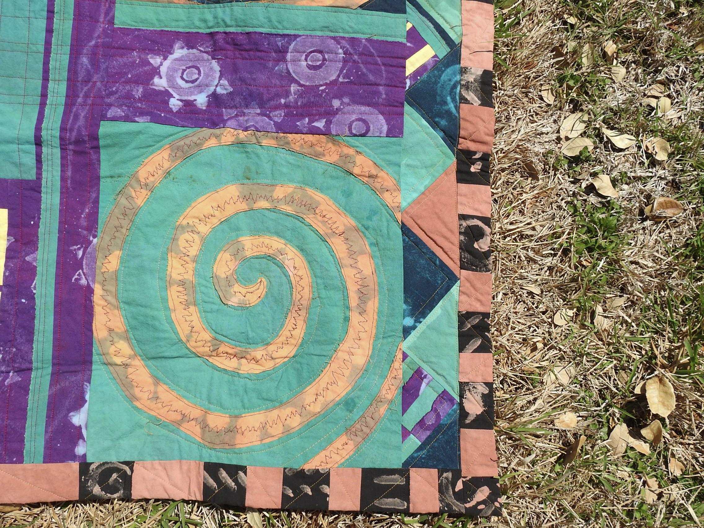 Hand-Crafted Vintage Artist Made Abstract Art Quilt For Sale