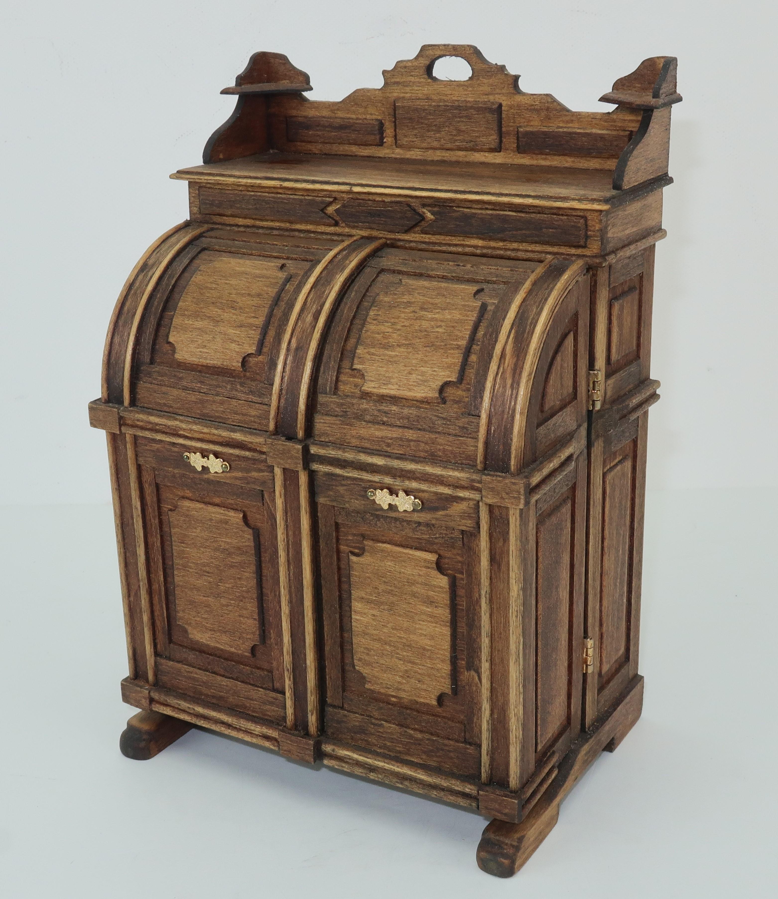Brown Vintage Artist Made Miniature Victorian Wooton Desk