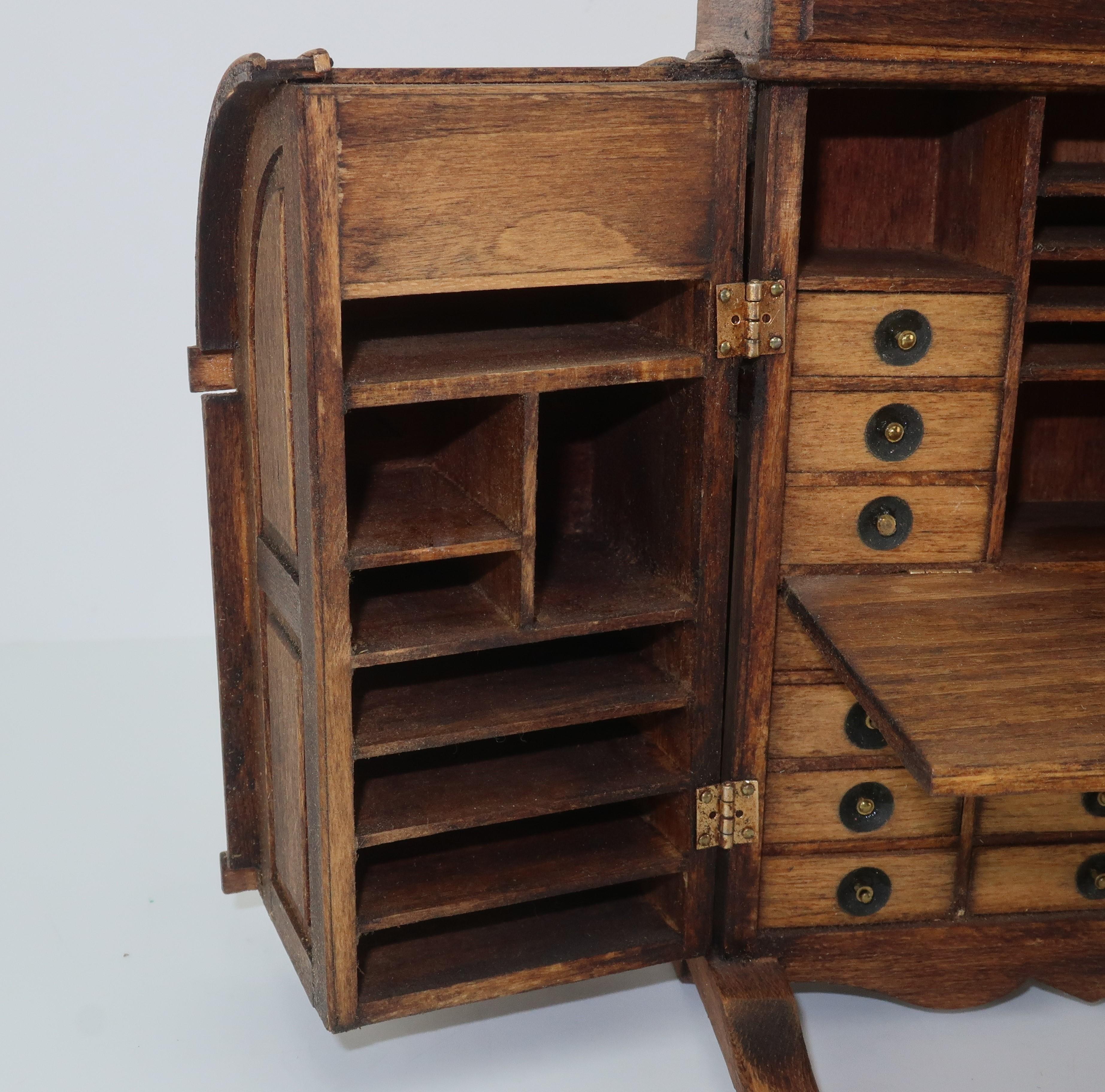 Women's or Men's Vintage Artist Made Miniature Victorian Wooton Desk
