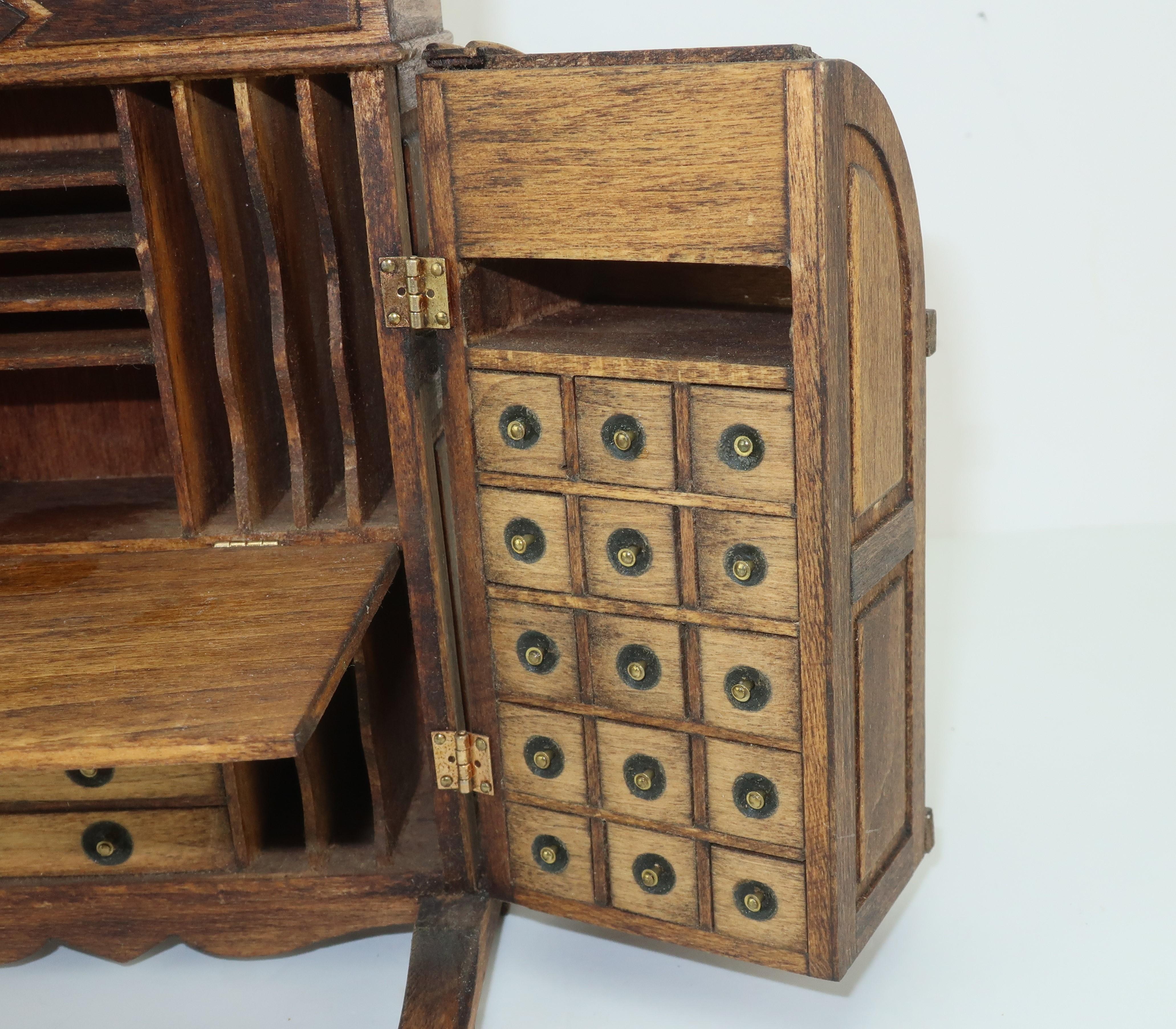Vintage Artist Made Miniature Victorian Wooton Desk 1
