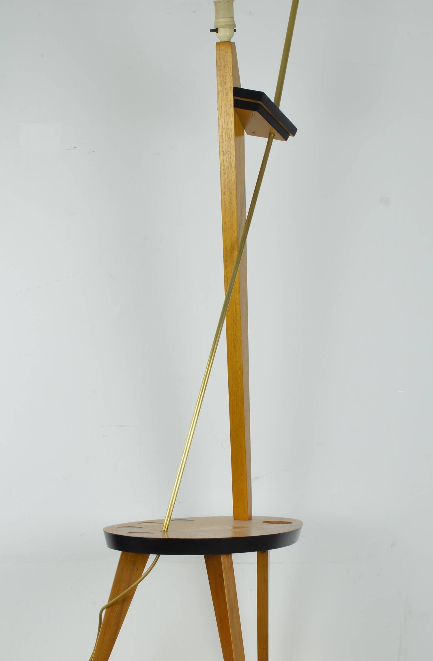 Mid-Century Modern Vintage Artists Palette Floor Light, English, Mid-20th Century