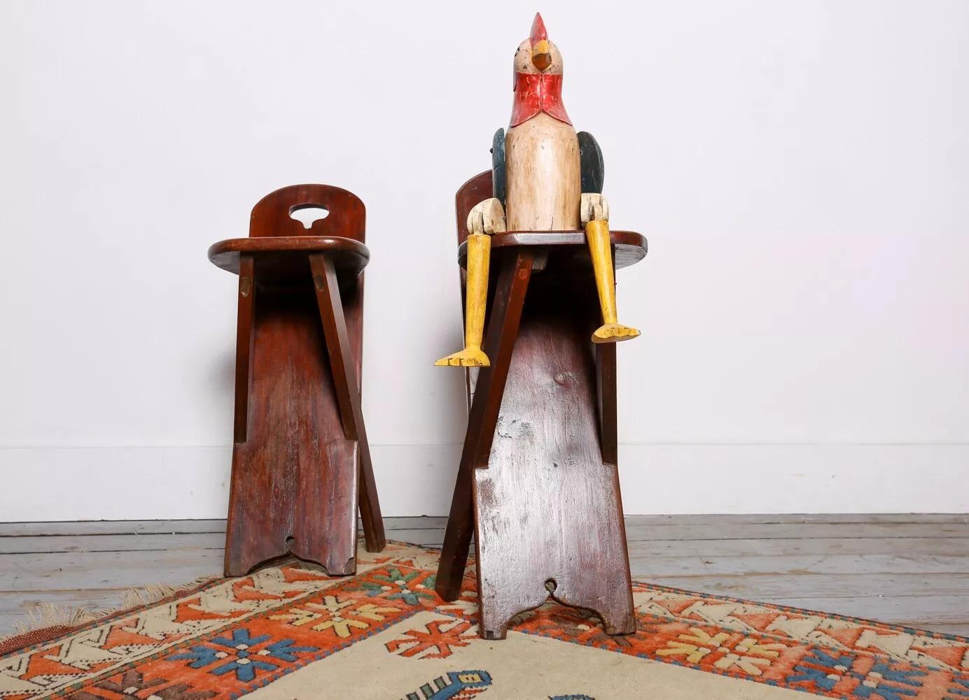 20th Century Vintage Arts and Crafts Primitive Artists Side Chair For Sale