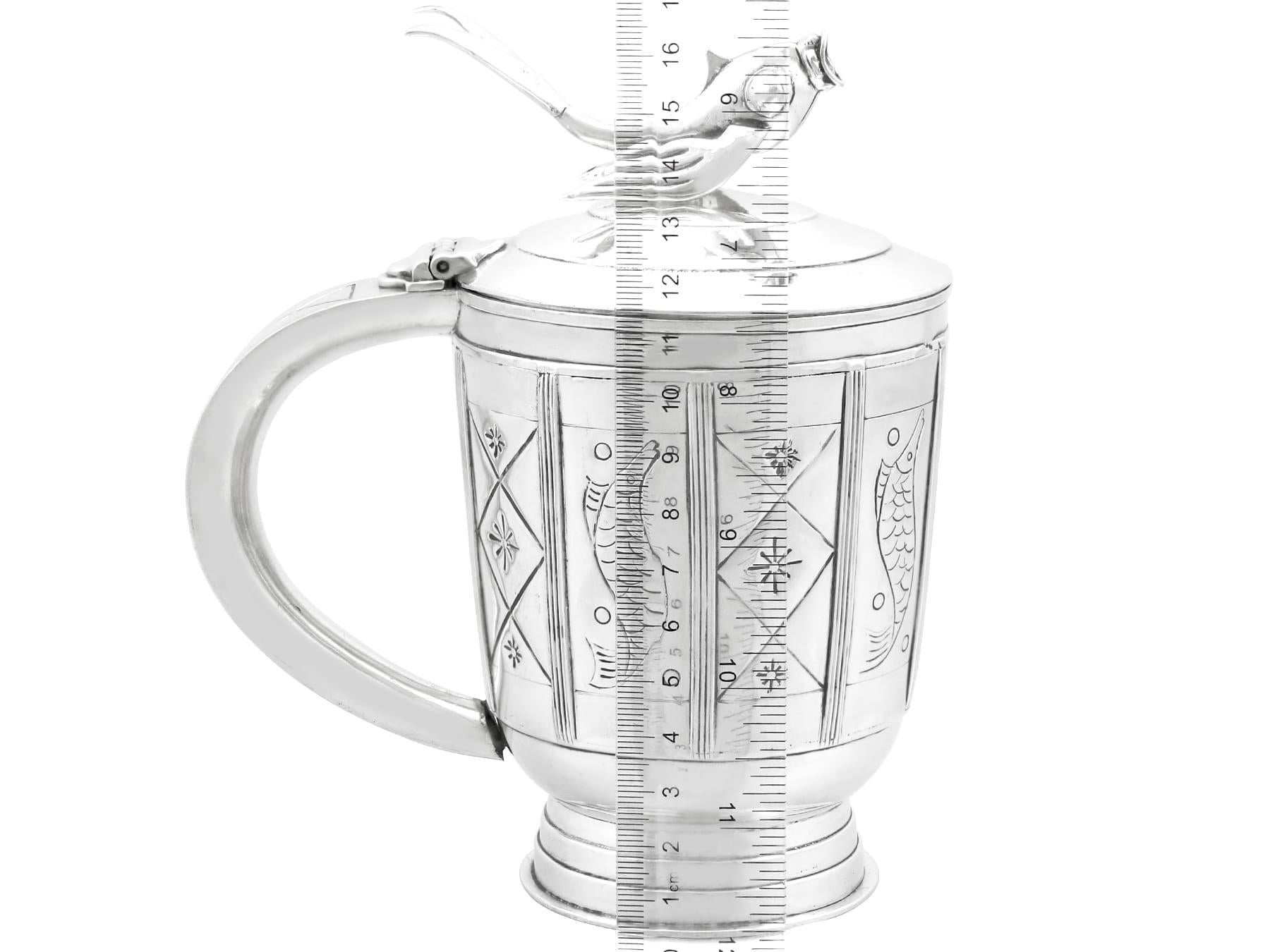 Vintage Arts and Crafts Sterling Silver Tankard (1958) For Sale 10