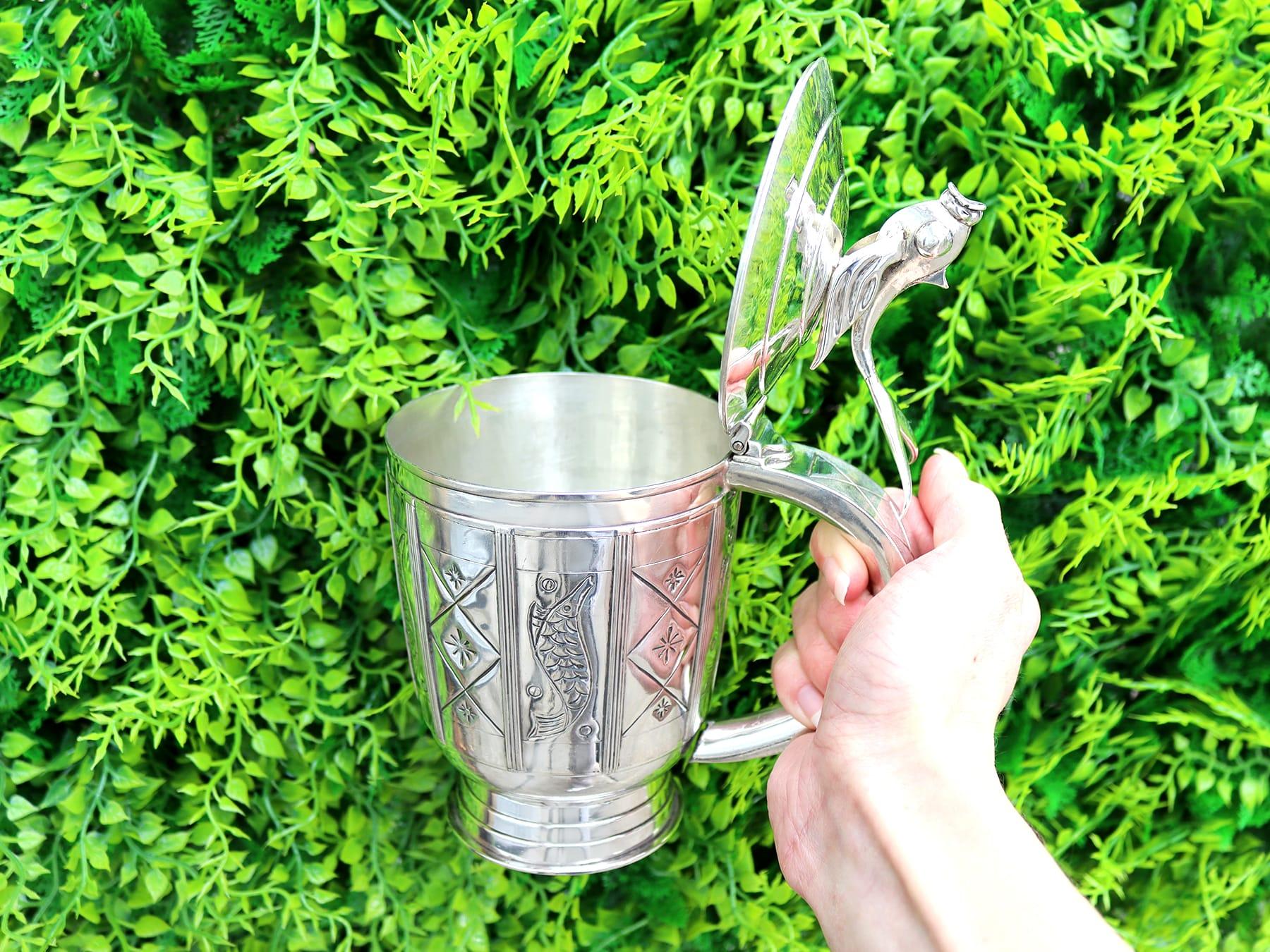 Vintage Arts and Crafts Sterling Silver Tankard (1958) In Excellent Condition For Sale In Jesmond, Newcastle Upon Tyne