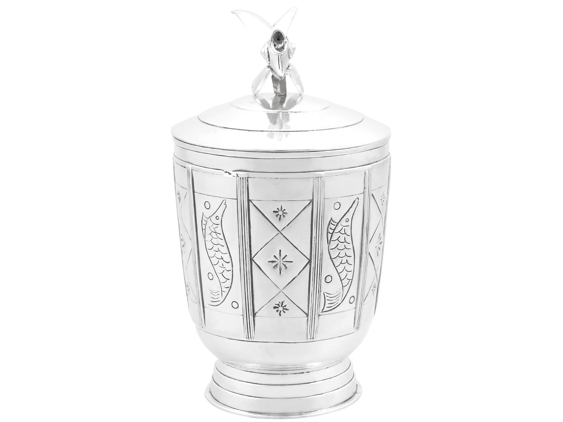 Vintage Arts and Crafts Sterling Silver Tankard (1958) For Sale 2