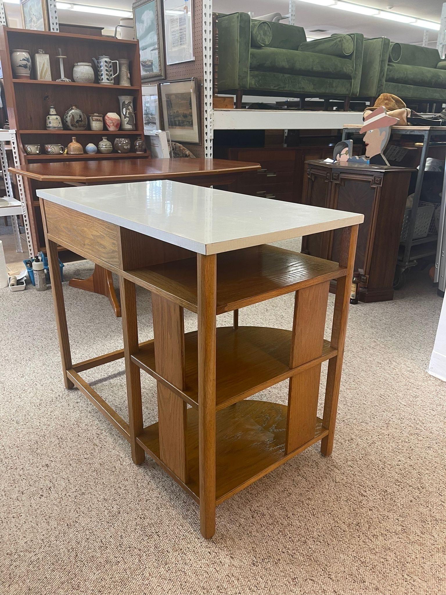 Mid-Century Modern Vintage Arts and Crafts Style Desk by Hill-Rom Co For Sale