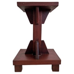 Vintage Arts and Crafts Tile-Top Side Table / Plant Stand