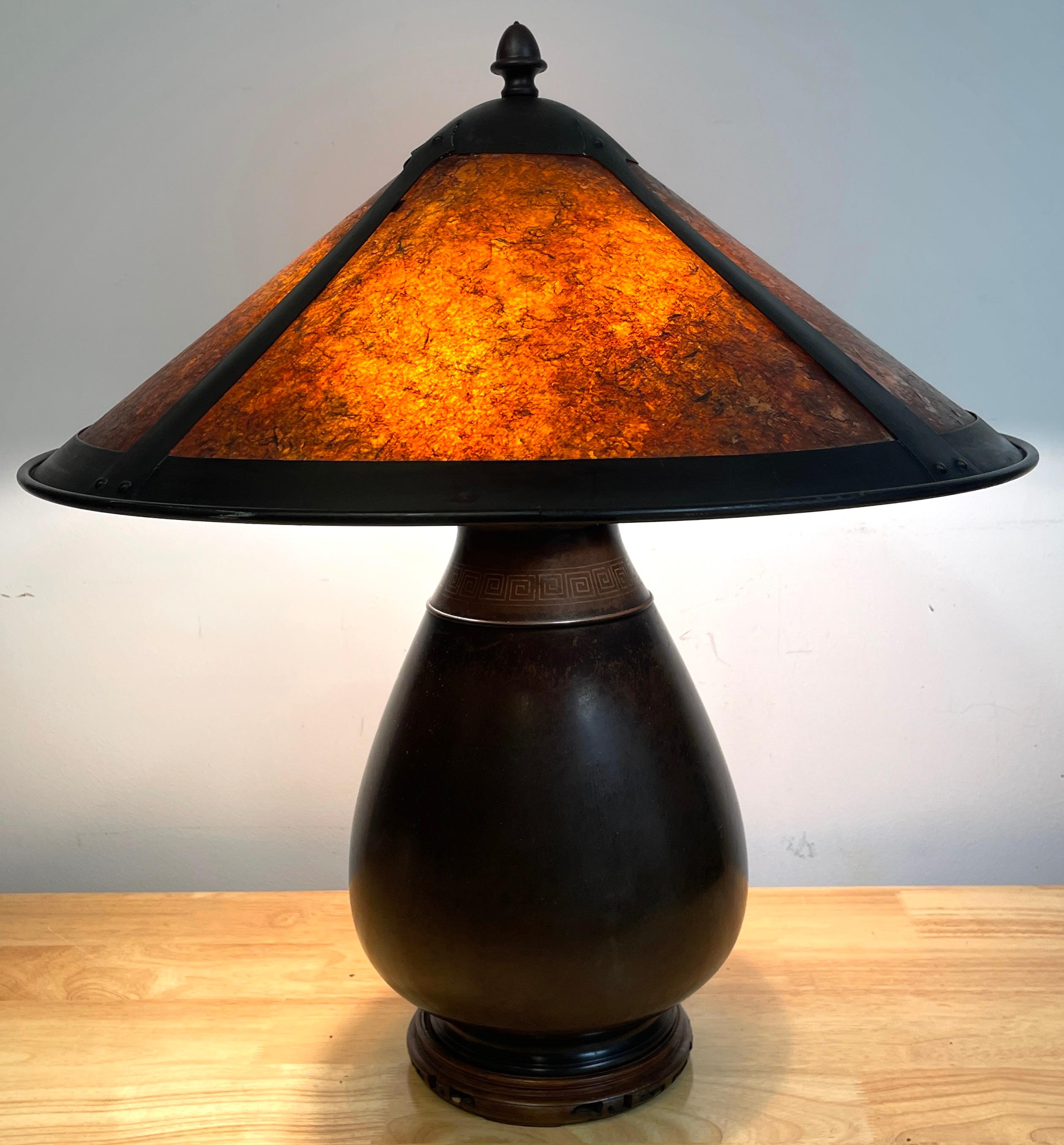 Bronze Table Lamp Americana Mica Dragonfly 16 in 