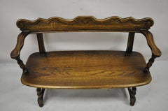Vintage Arts & Crafts Jamestown Lounge Feudal Bench Romweber Viking Oak Style