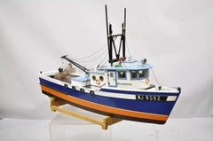 Vintage Arts & Crafts Large 48" Fishing Shrimp Boat Ship Model A - Rab NJ 8592
