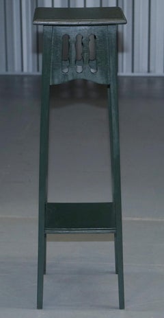 Vintage Arts & Crafts Liberty's London Jardinière Plant Bust Stand Green Painted