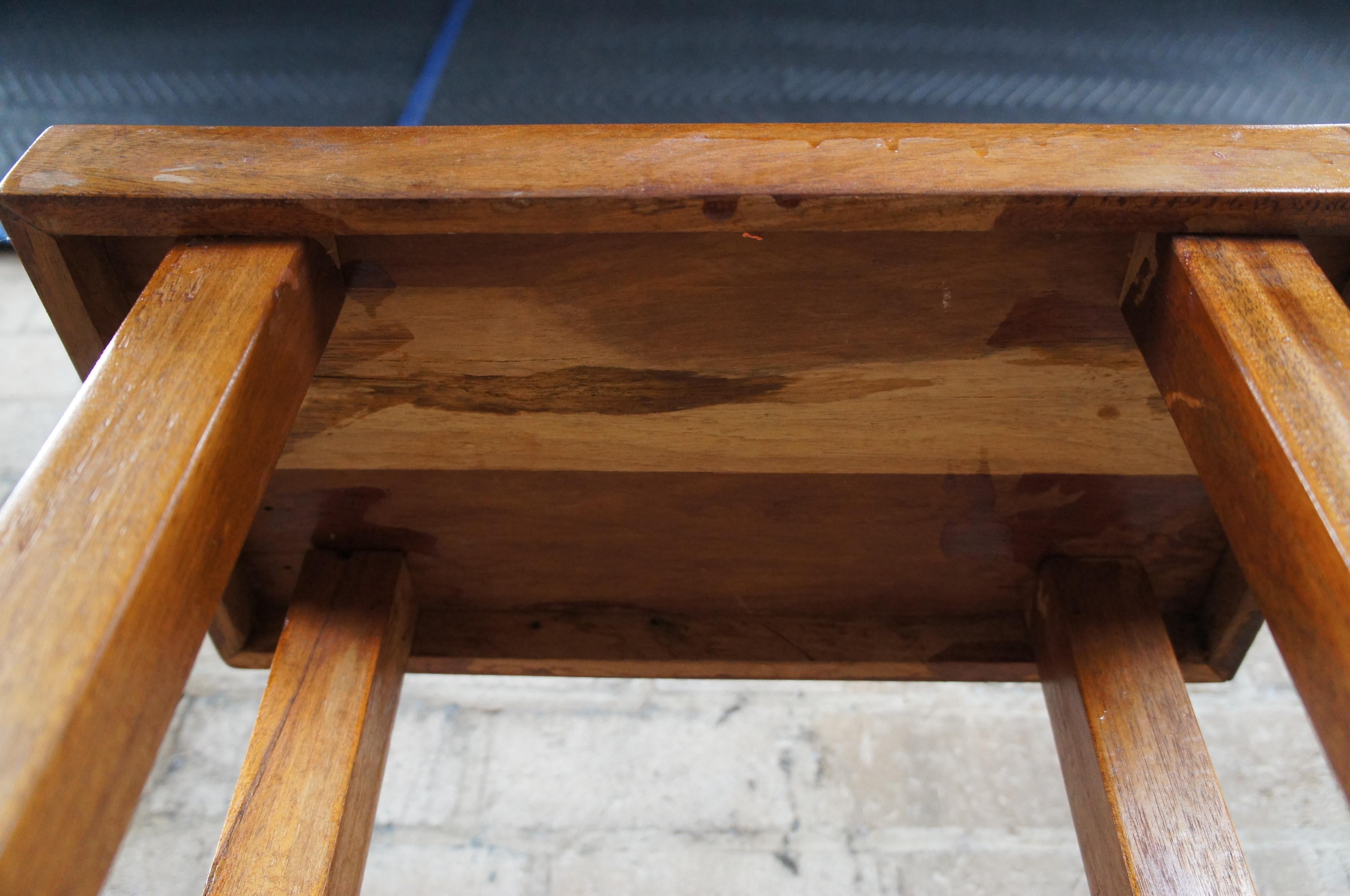 Vintage Arts & Crafts Mahogany Two Tier Rectangular End Side Accent Table 1