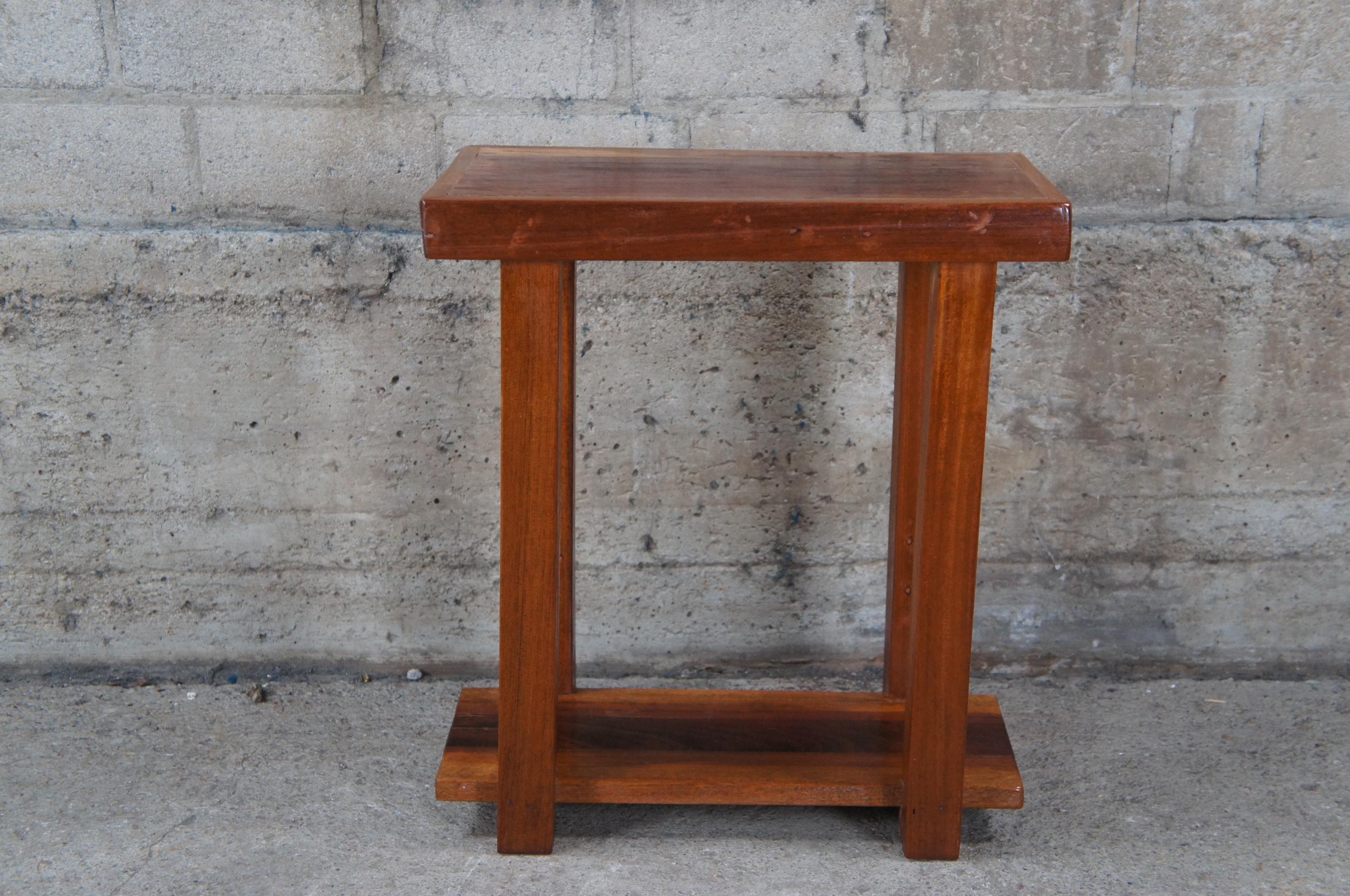 Vintage Arts & Crafts Mahogany Two Tier Rectangular End Side Accent Table 3