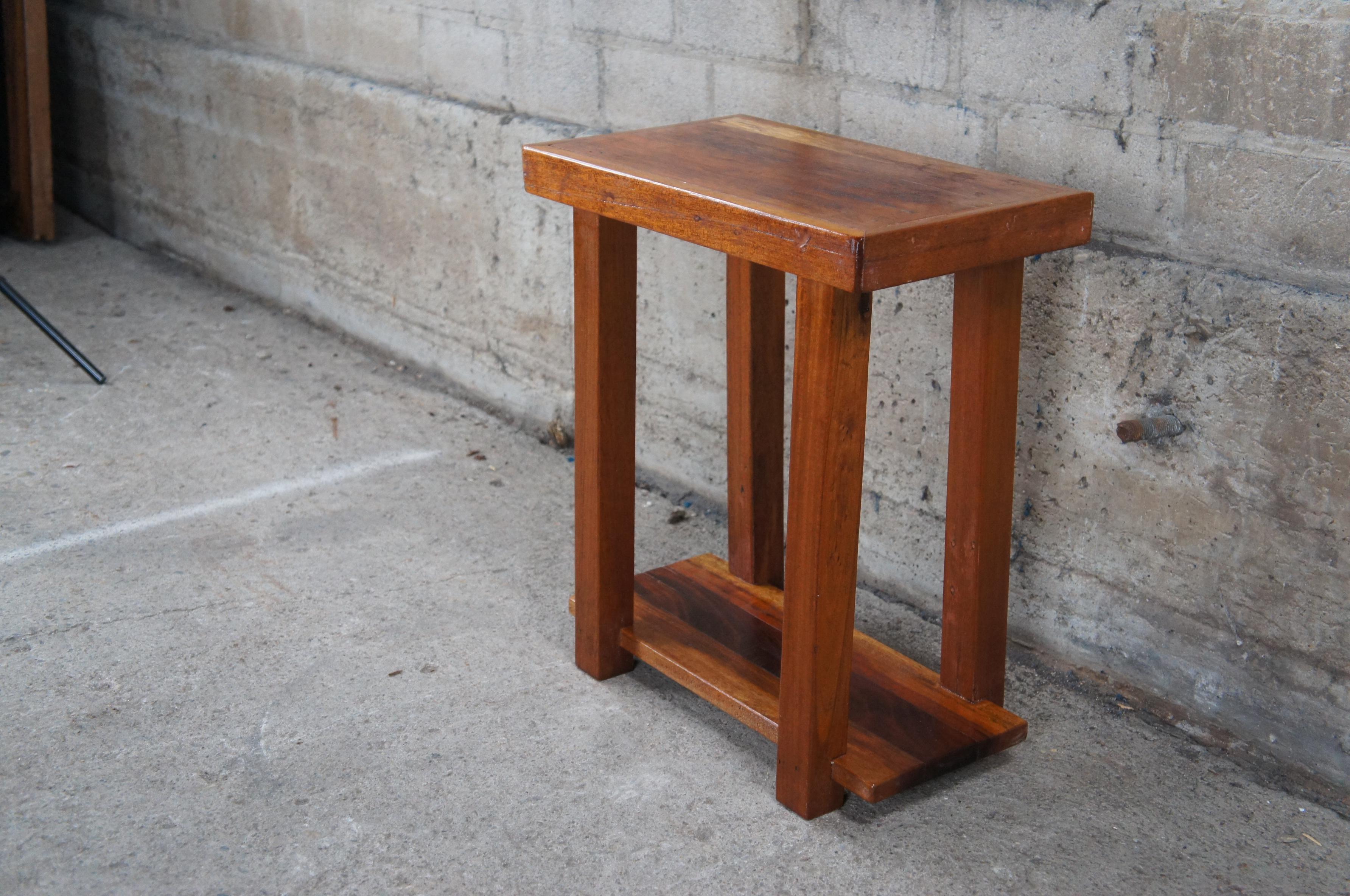 Vintage Arts & Crafts Mahogany Two Tier Rectangular End Side Accent Table 4