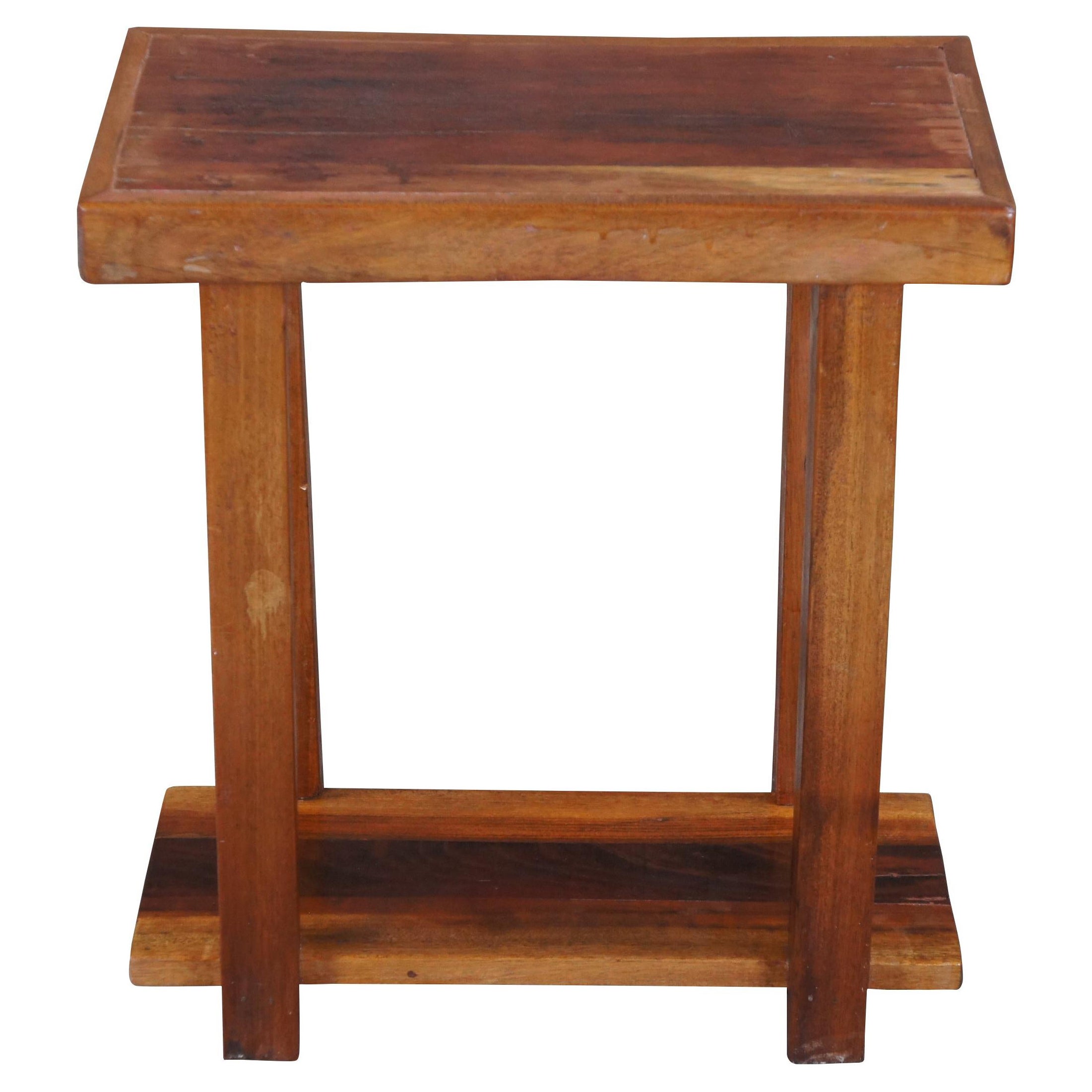 Vintage Arts & Crafts Mahogany Two Tier Rectangular End Side Accent Table