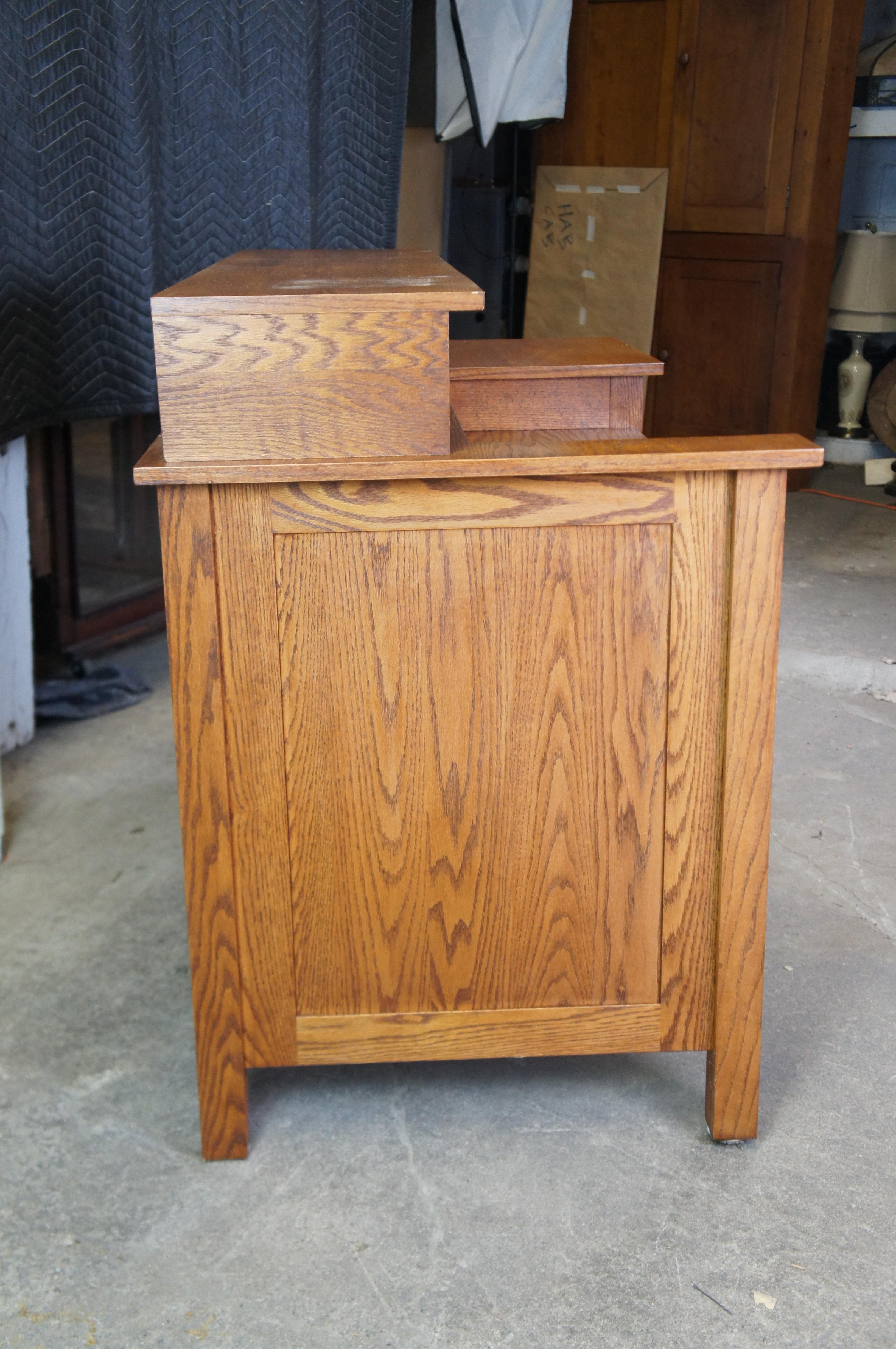 Vintage Arts & Crafts Mission Style Craftsman American Oak Student Writing Desk 5