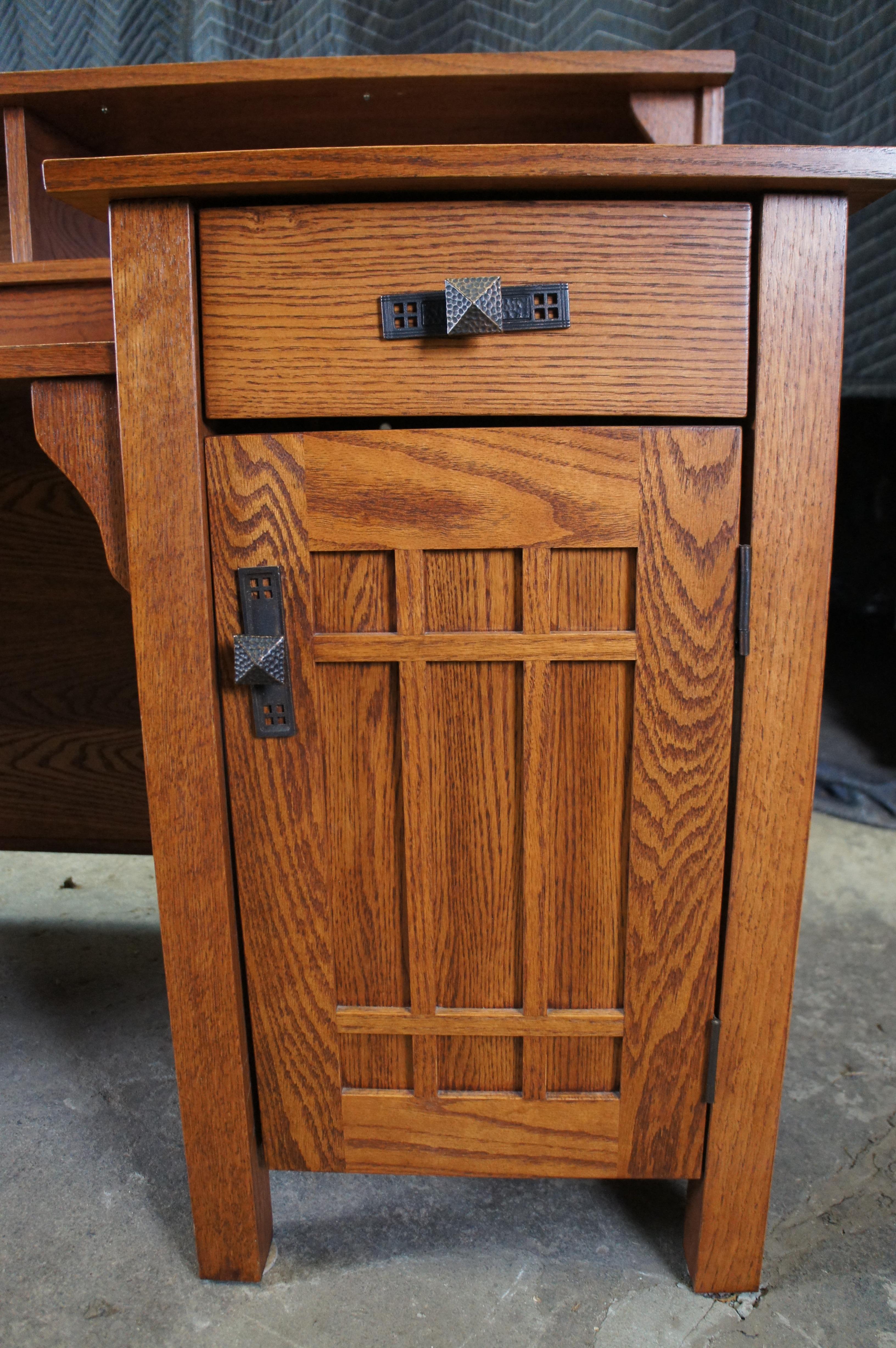 Vintage Arts & Crafts Mission Style Craftsman American Oak Student Writing Desk 6