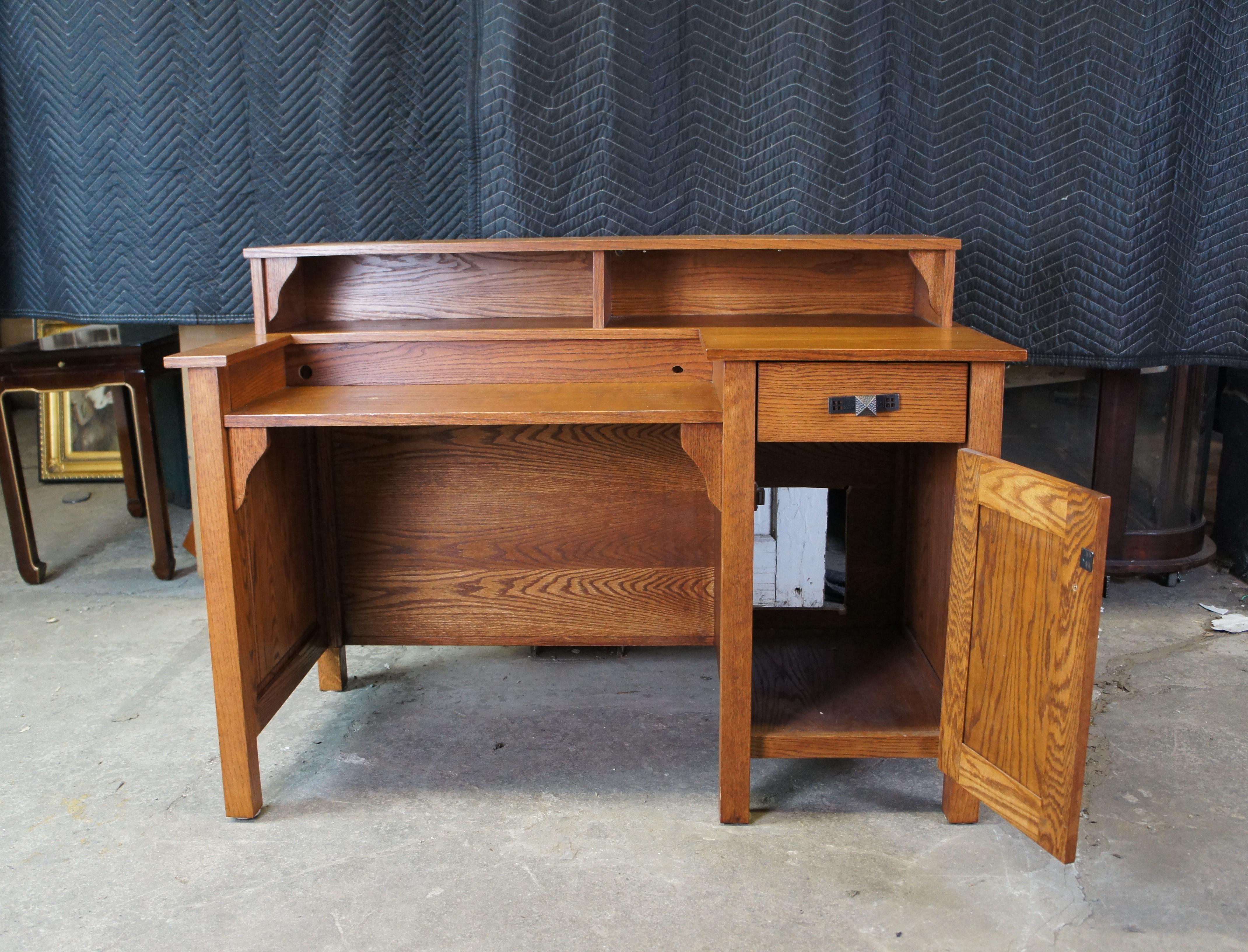 Vintage Arts & Crafts Mission Style Craftsman American Oak Student Writing Desk 1