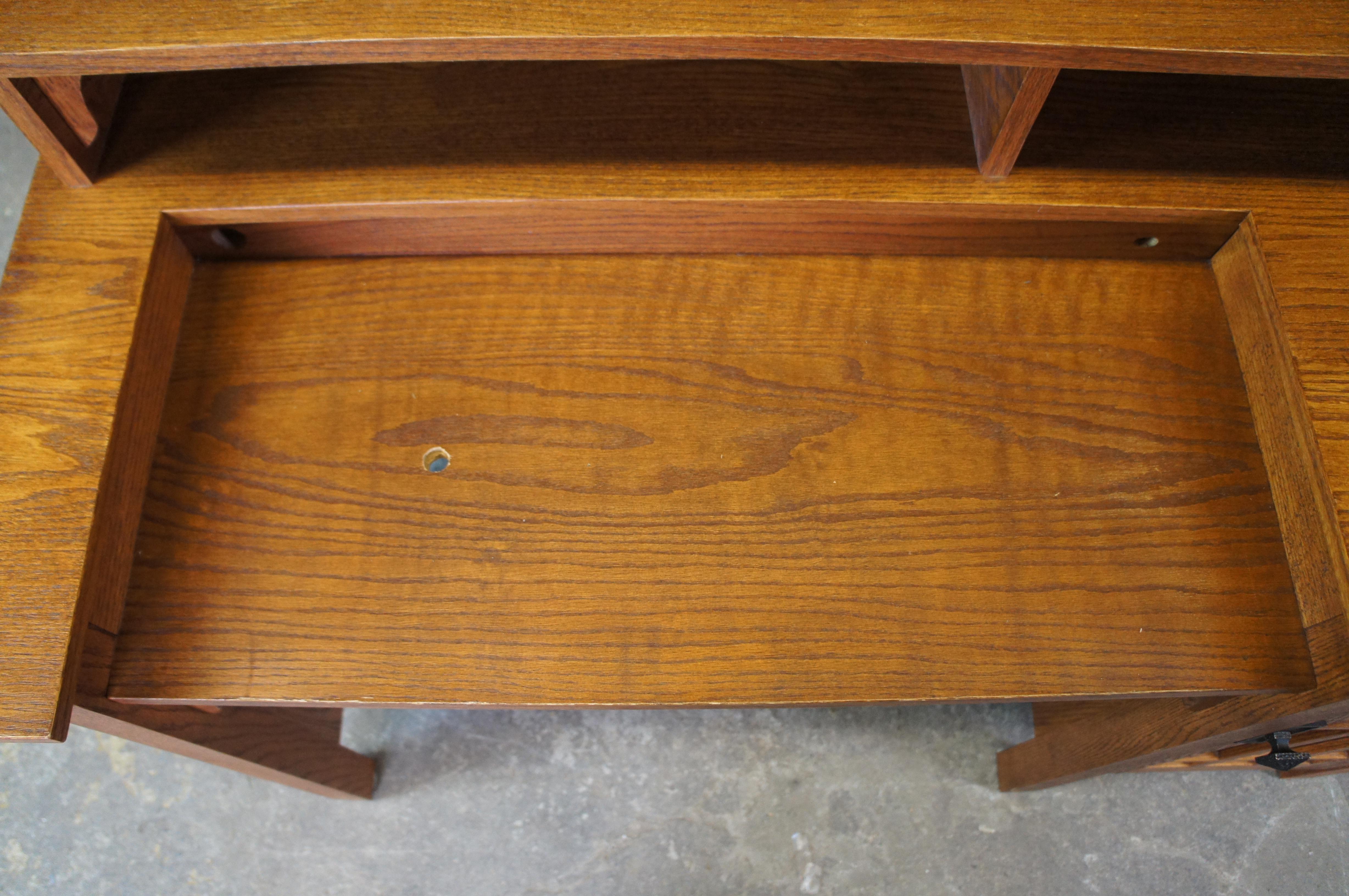 Vintage Arts & Crafts Mission Style Craftsman American Oak Student Writing Desk 2
