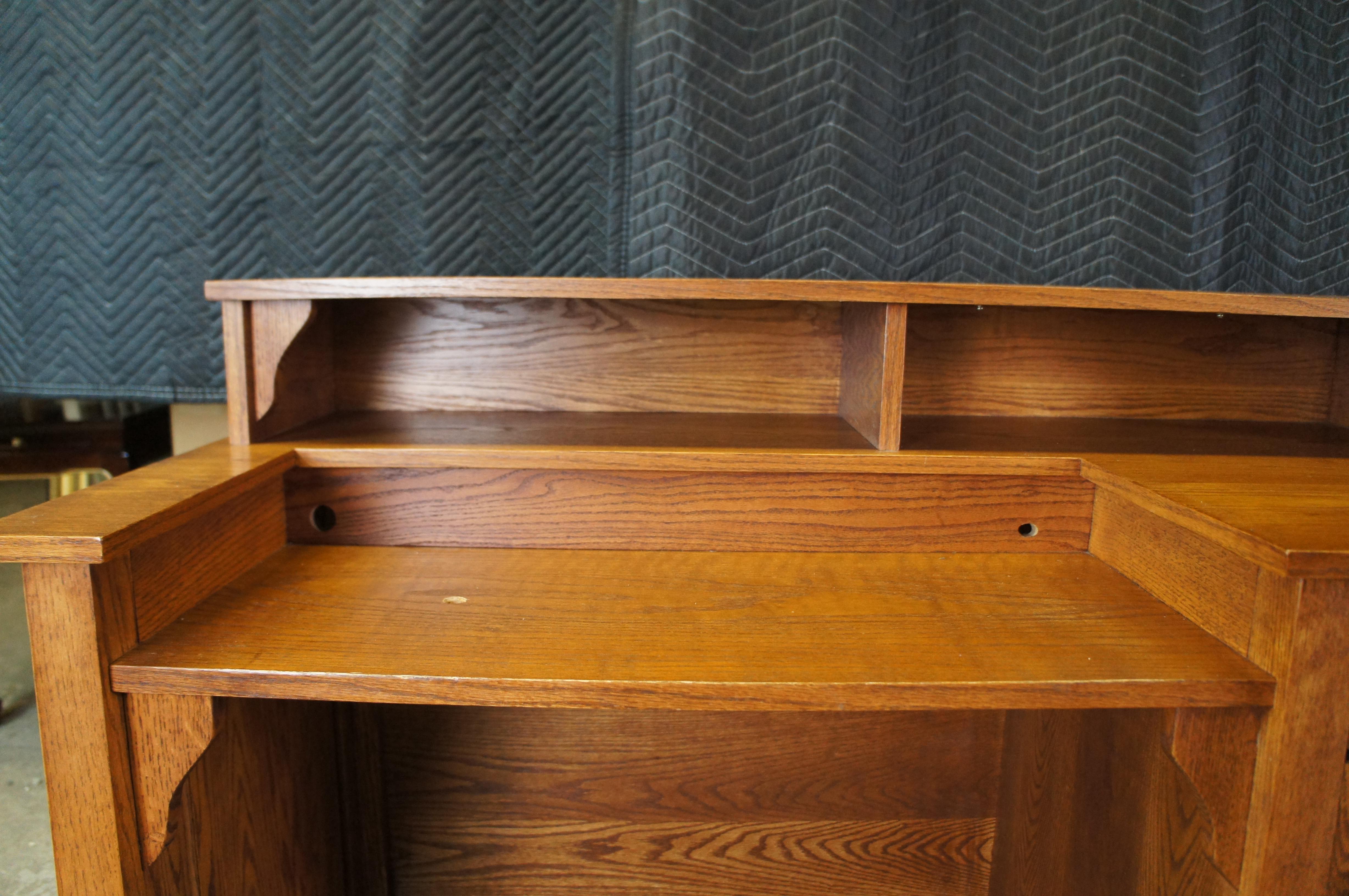 Vintage Arts & Crafts Mission Style Craftsman American Oak Student Writing Desk 3