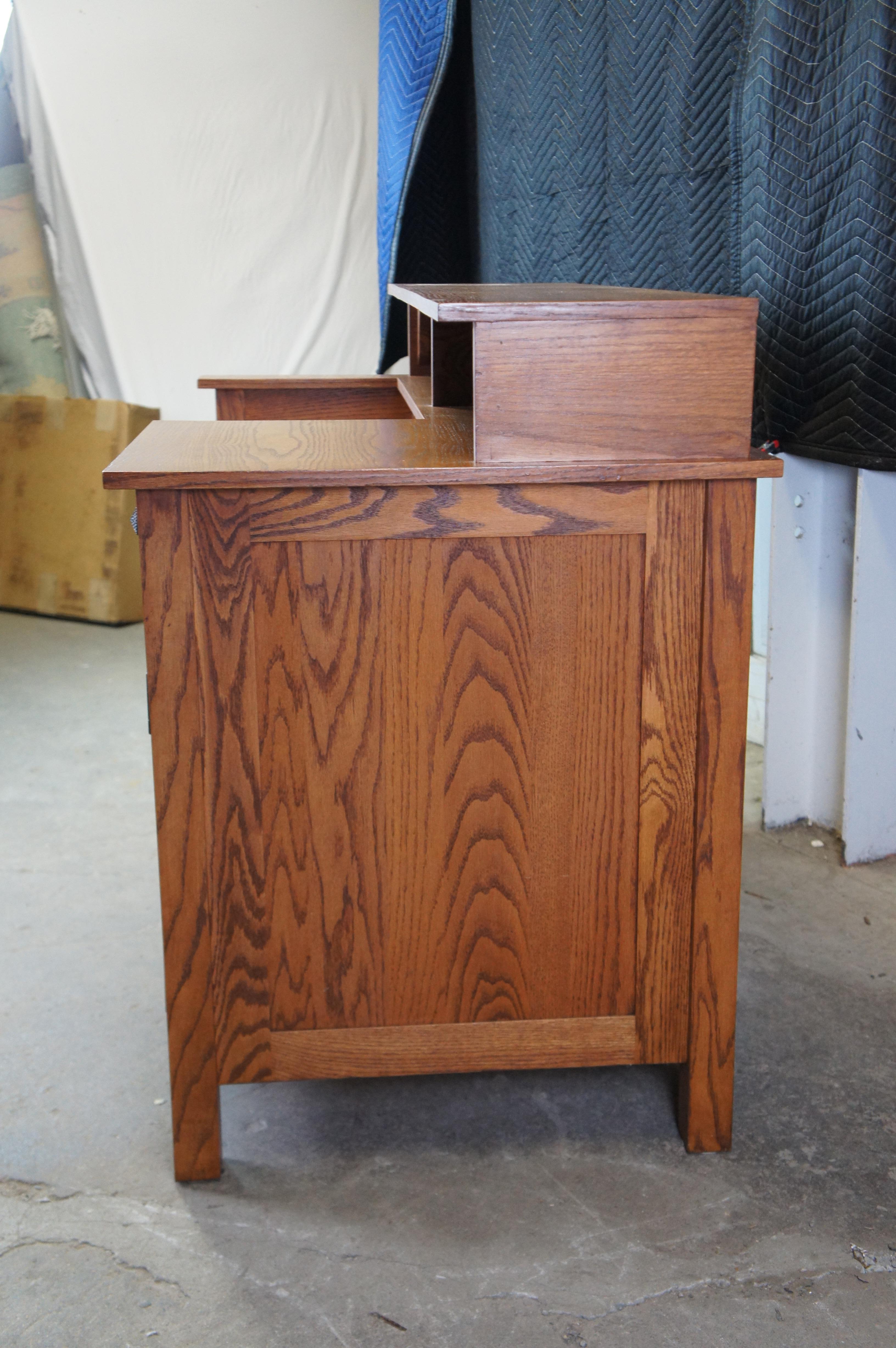 Vintage Arts & Crafts Mission Style Craftsman American Oak Student Writing Desk 4