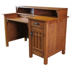 Vintage Arts & Crafts Mission Style Craftsman American Oak Student Writing Desk