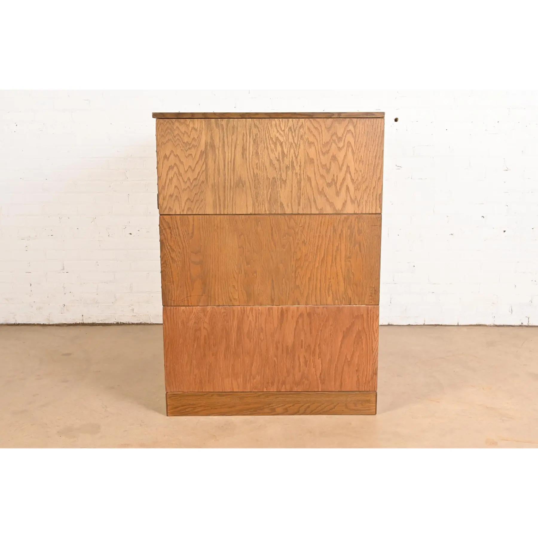 Vintage Arts & Crafts Oak 13-Drawer Architect's Blueprint Flat File Cabinet im Angebot 4