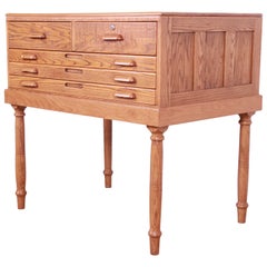 Used Arts & Crafts Oak Architect's Blueprint Flat File Cabinet