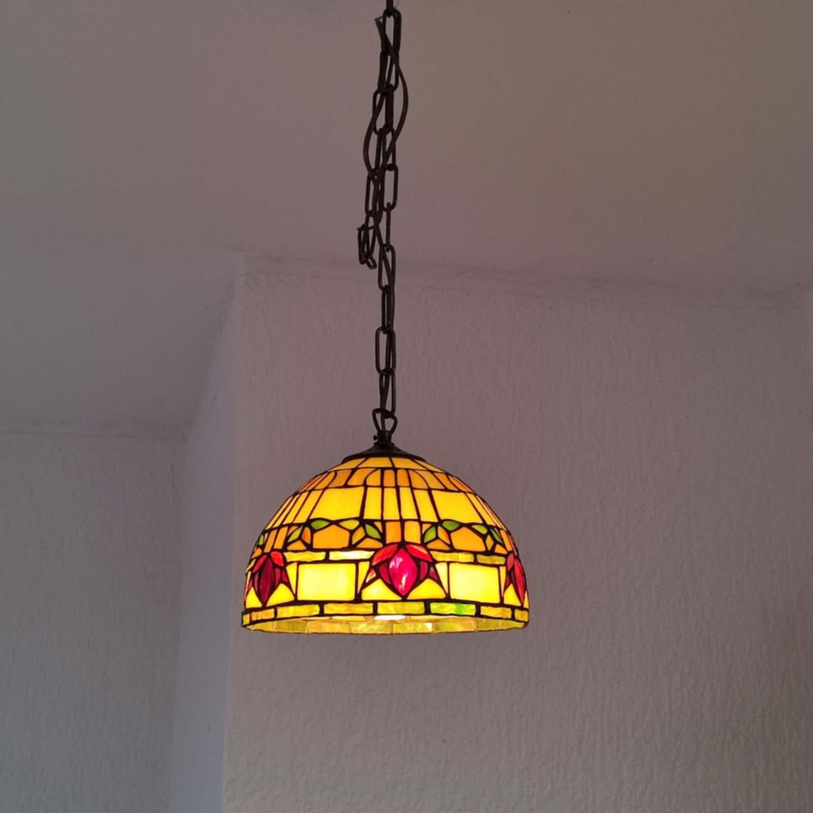 Arts and Crafts Vintage Arts & Crafts Pendant Light, Tiffany Style Fixture