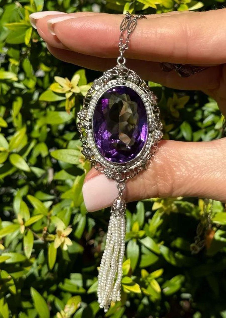 avon amethyst necklace