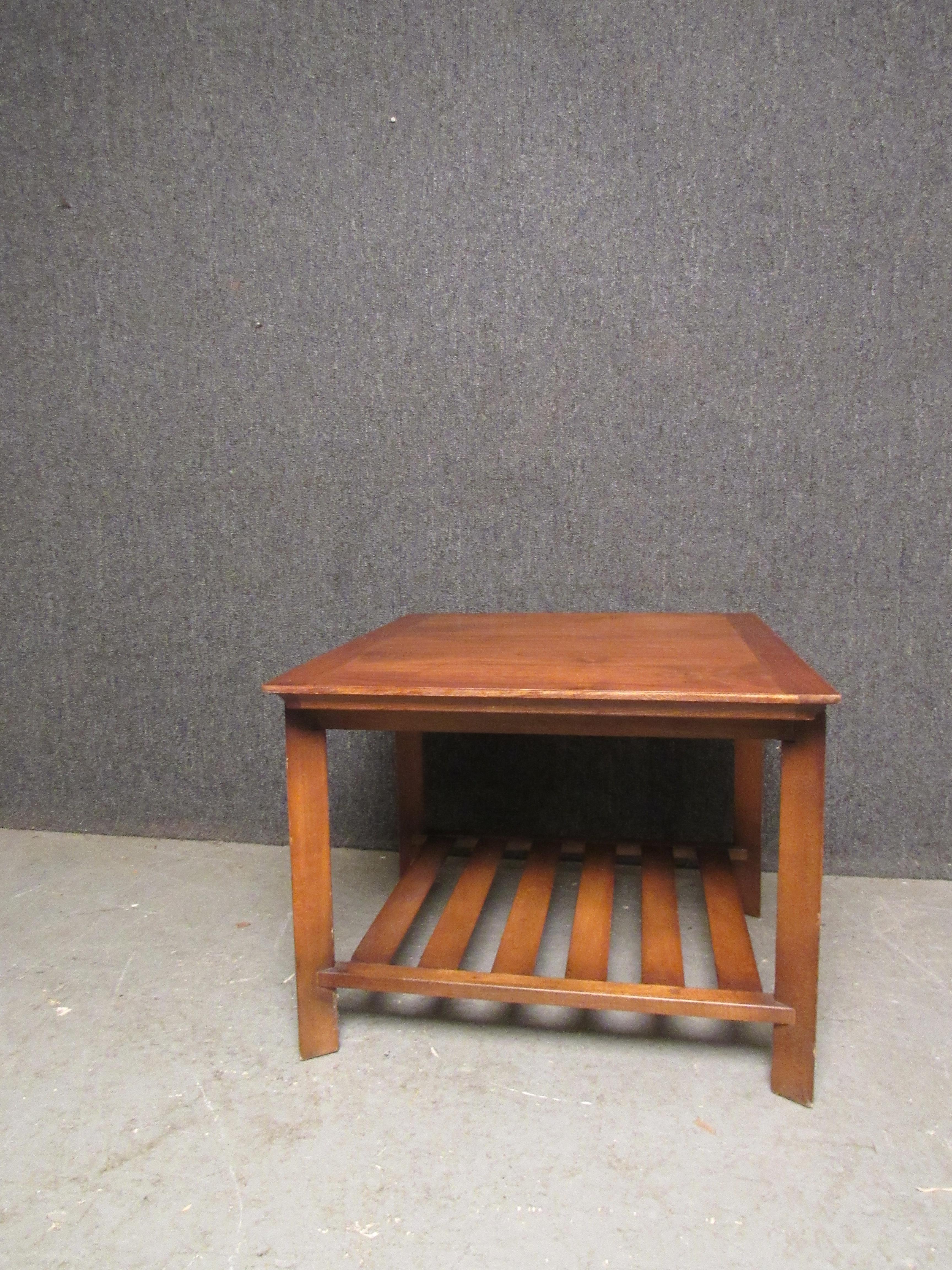 Wood Vintage Arts & Crafts Side Table by Lane Furniture For Sale