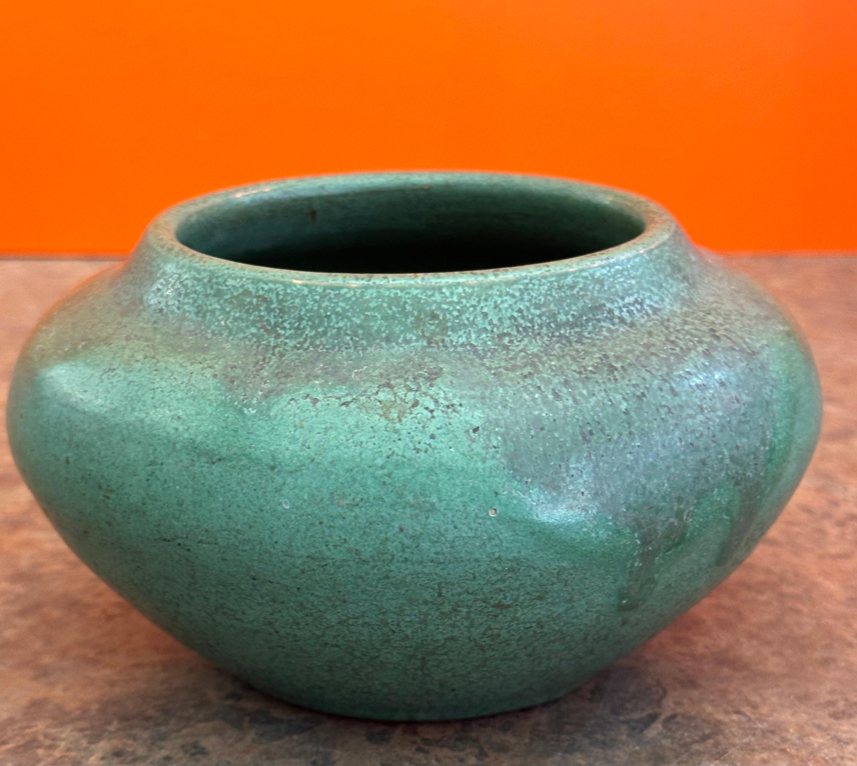 Glazed Vintage Arts & Crafts Studio Pottery Vase For Sale
