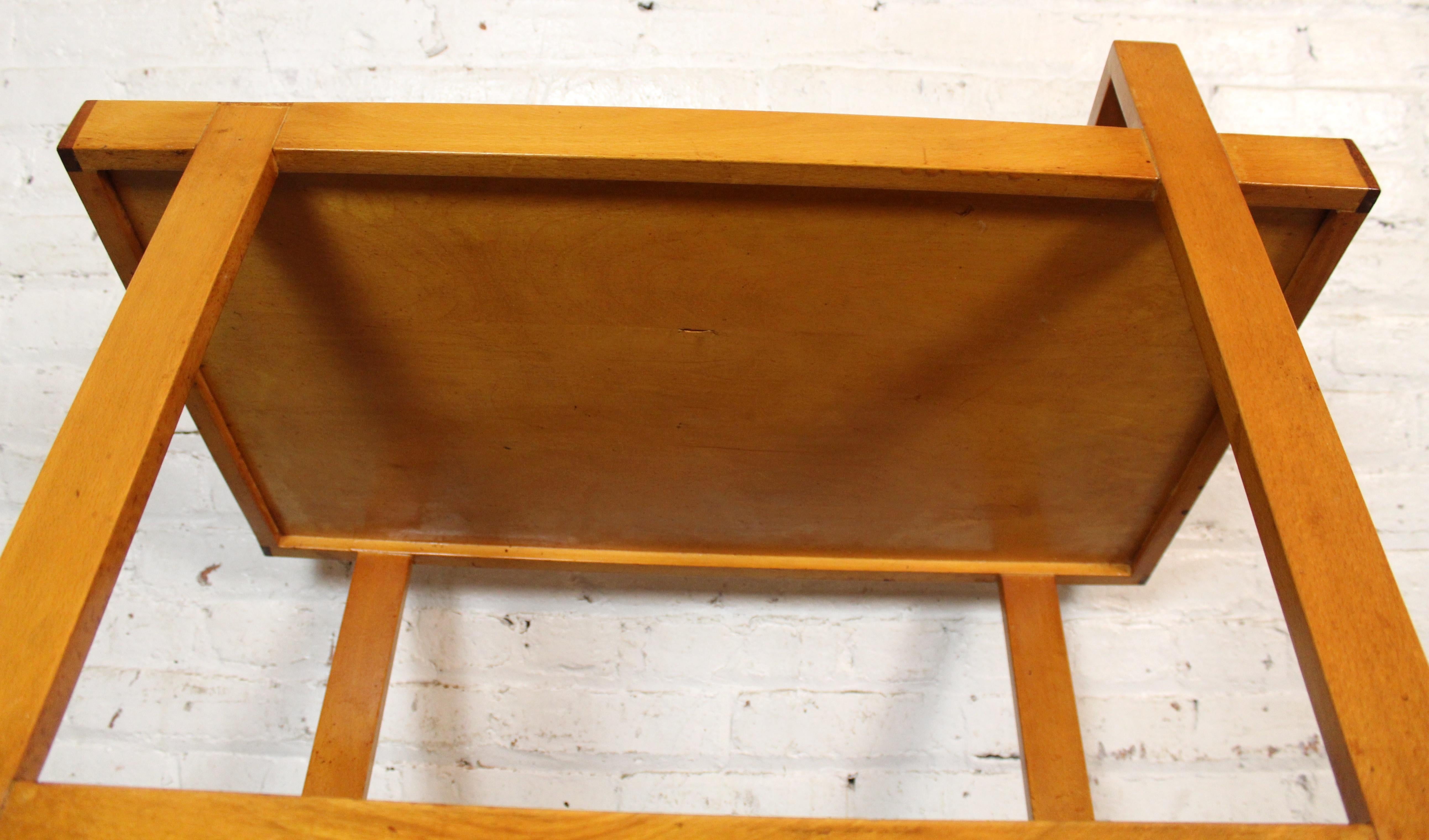 Vintage Arts & Crafts Style Parquetry Bar Cart For Sale 5
