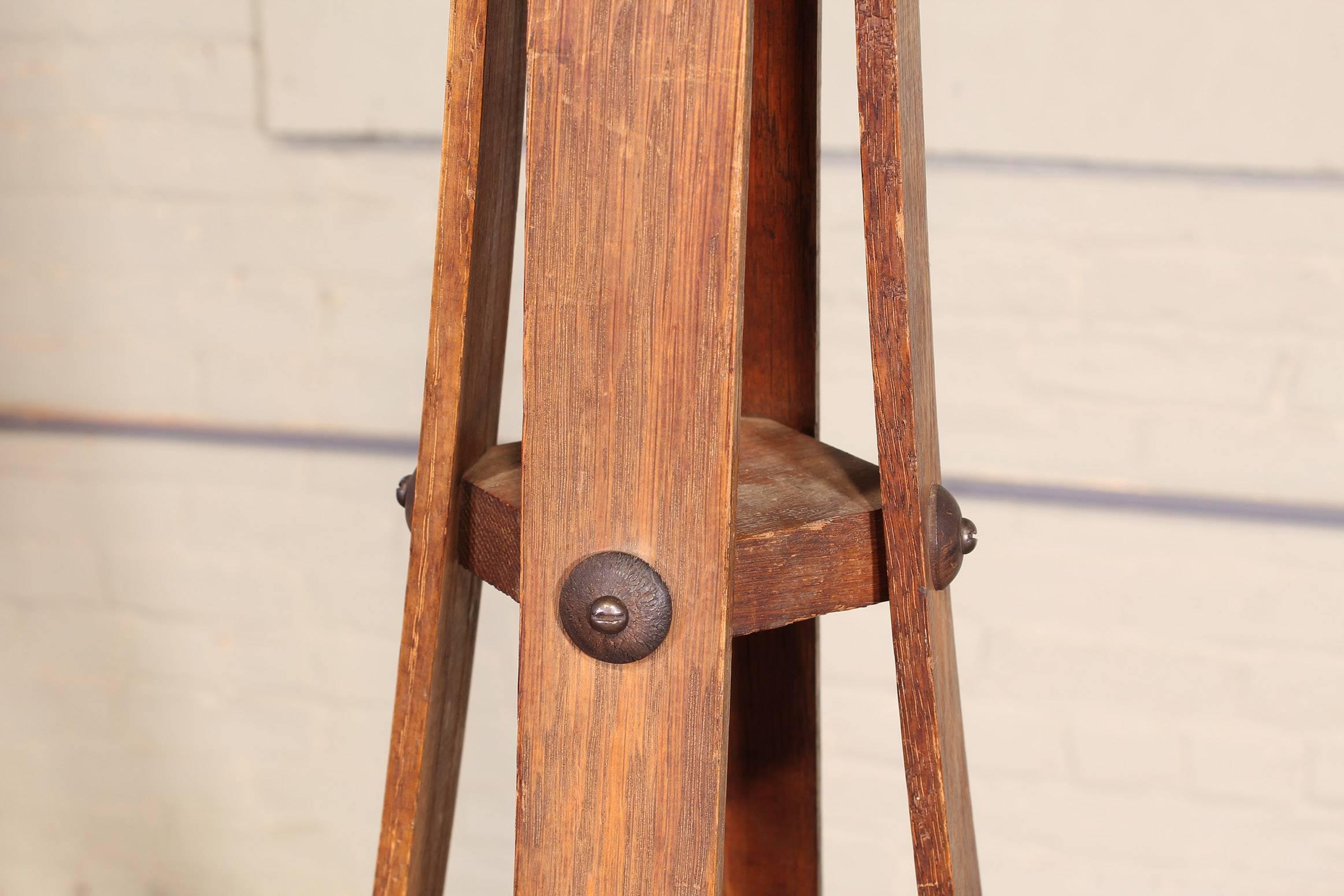Vintage Arts & Crafts Style Wooden Coat Rack or Stand 2