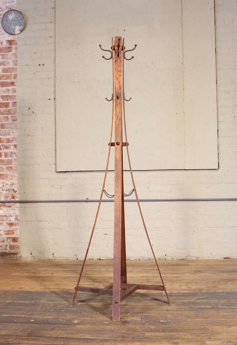 Vintage Arts and Crafts Style Wooden Coat Rack or Stand at 1stDibs
