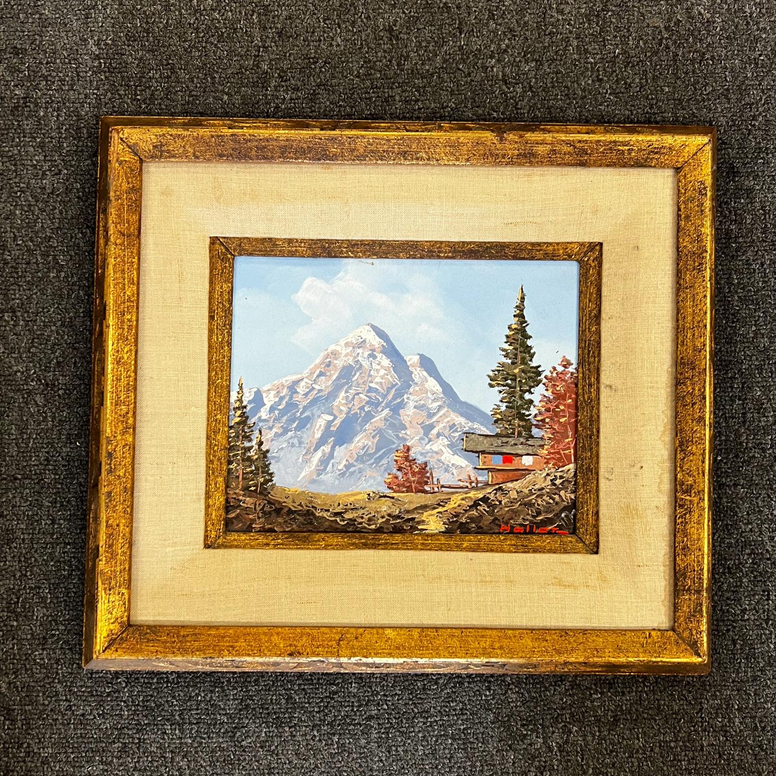 Vintage Painting Oil on Masonite, Impressionist Landscape
17.25 w x 15.38 tall x 2 d, art 9.75 x 7.5
Framed, signed lower right corner. 
Preowned original vintage condition.
See images provided.


