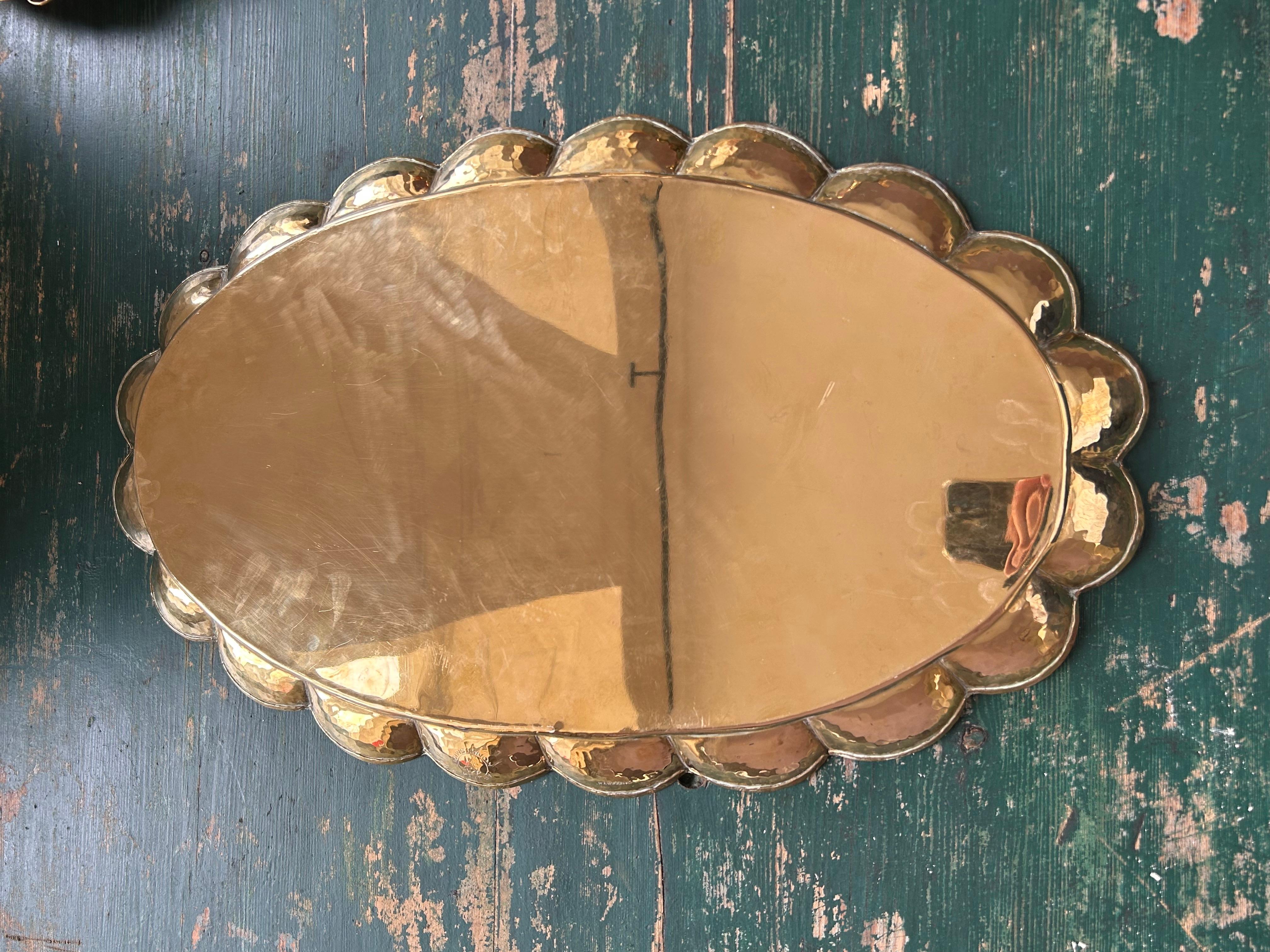 Vintage Arvid Johansson Wide Oval Brass Tray, Sweden, 20th Century For Sale 2
